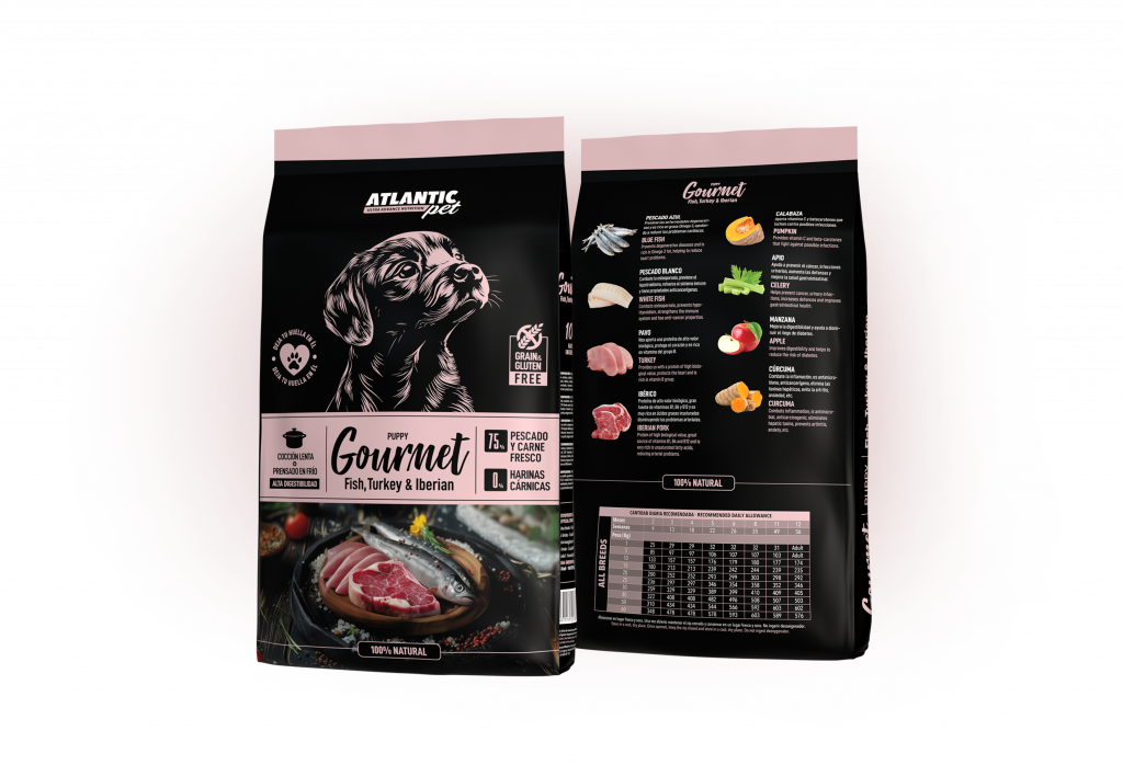 Atlantic Pet Gourmet Puppy Fish, Turkey & Iberian (Pescado, Pavo e Ibérico)