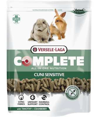 Cuni sensitive complete granuliuotas pašaras suaugusiems jautriems triušiams 500g