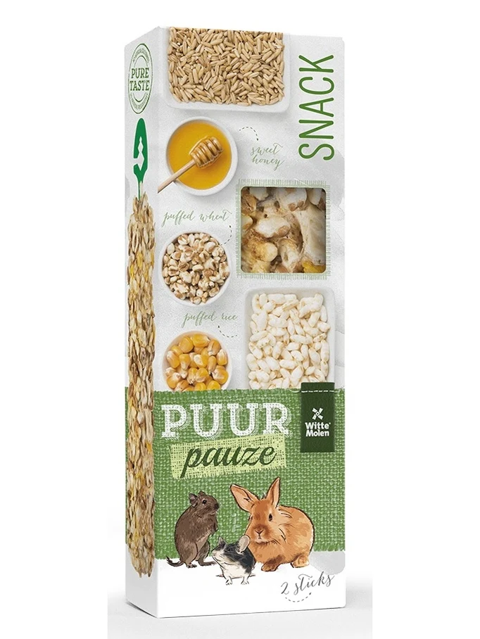 Puur gardėsis su pūstais ryžiais bei kviečiais, kukurūzais, avižomis ir medumi graužikams 110g. N2