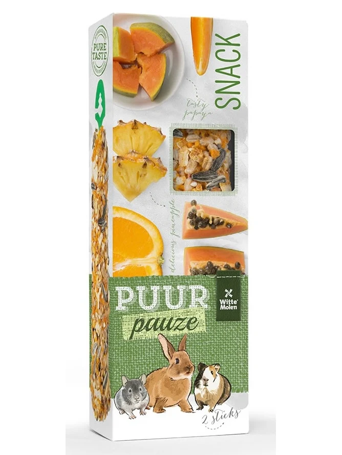 Puur gardėsis su apelsinais, papajomis Ir ananasais graužikams. 110g, N2