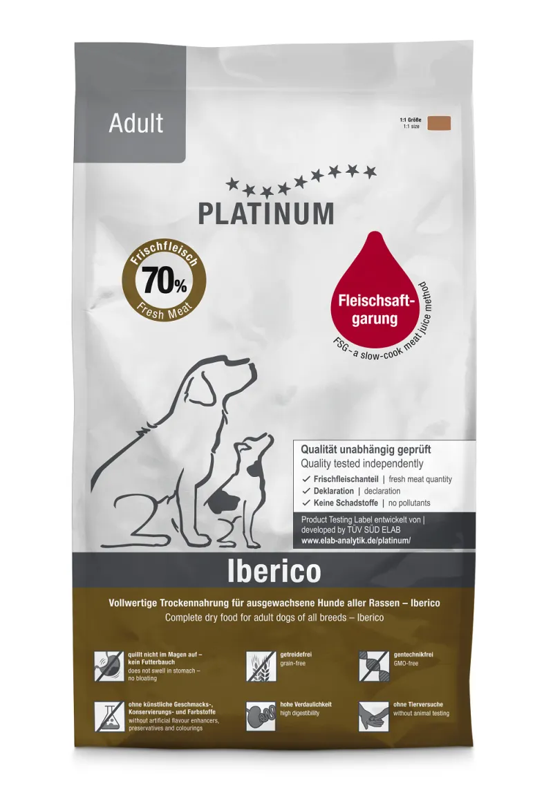Platinum adult sausas pašaras šunims su Iberijos kiaulių mėsa