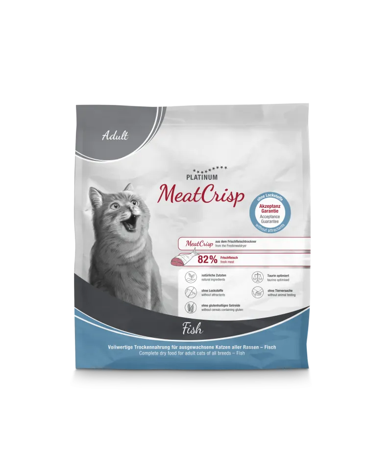 Platinum MeatCrisp sausas pašaras suaugusioms katėms su žuvimi