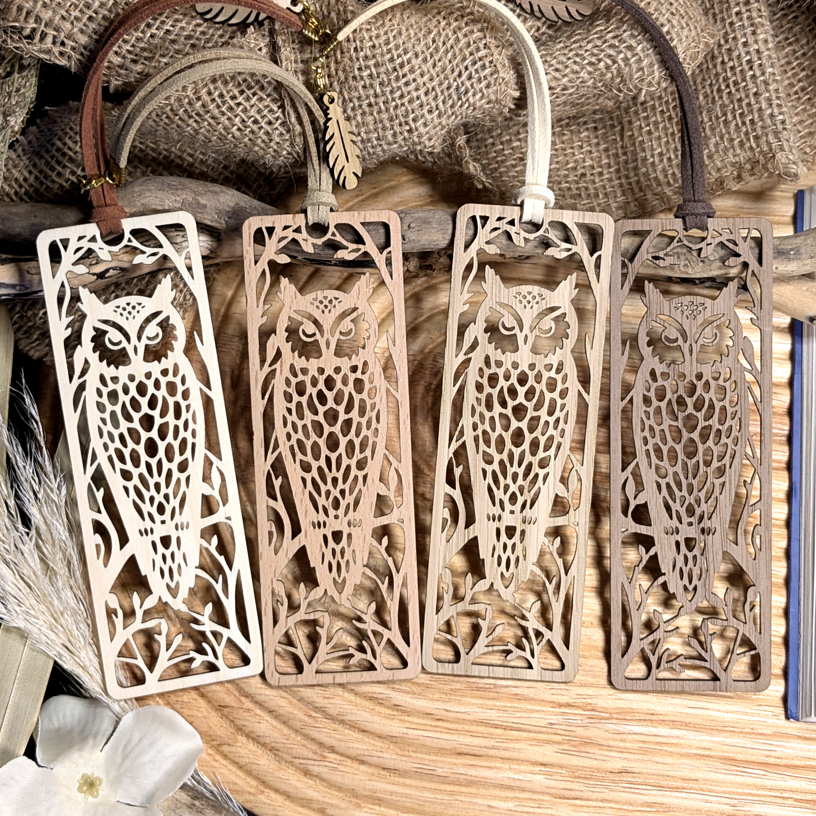Marque-page en bois Hibou