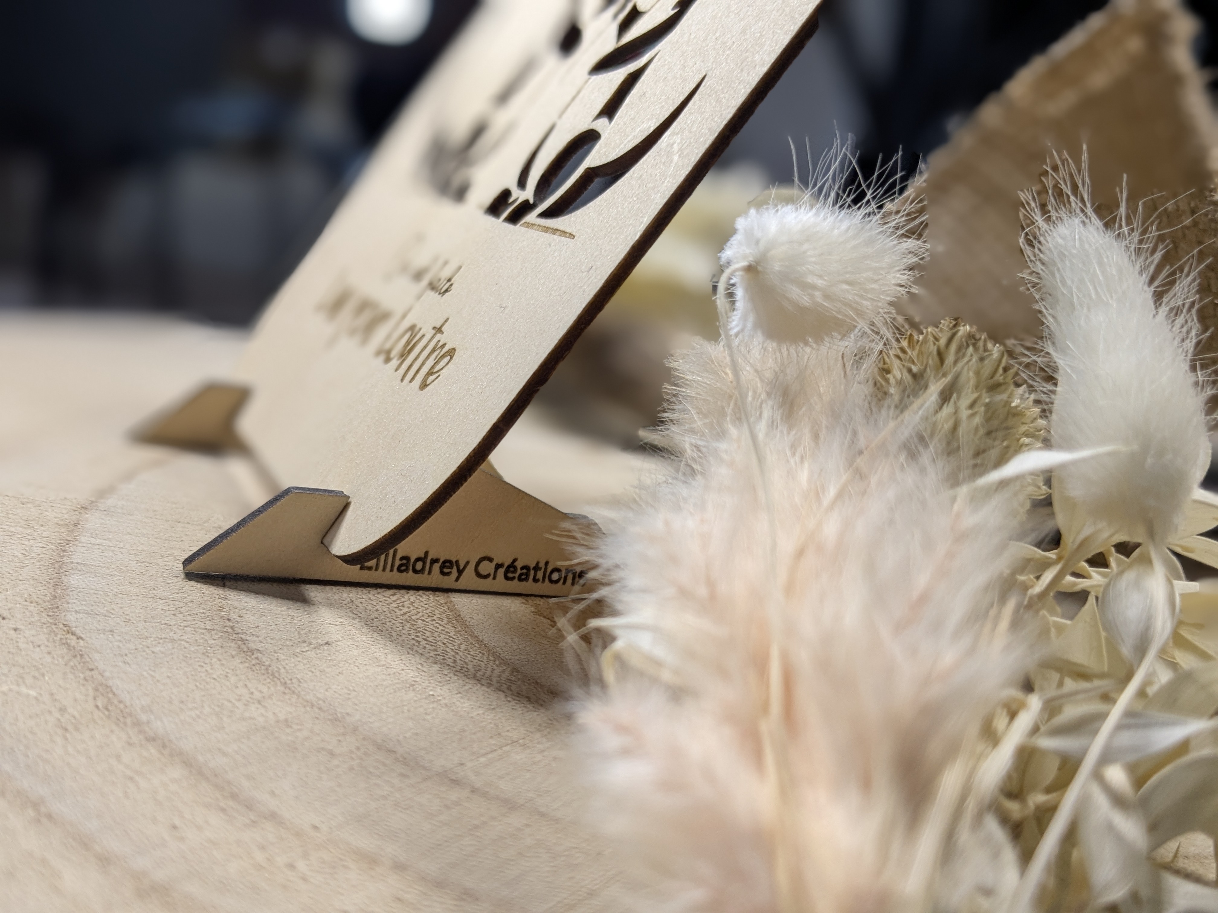 Carte en Bois "On est faits L'un pour Loutre"