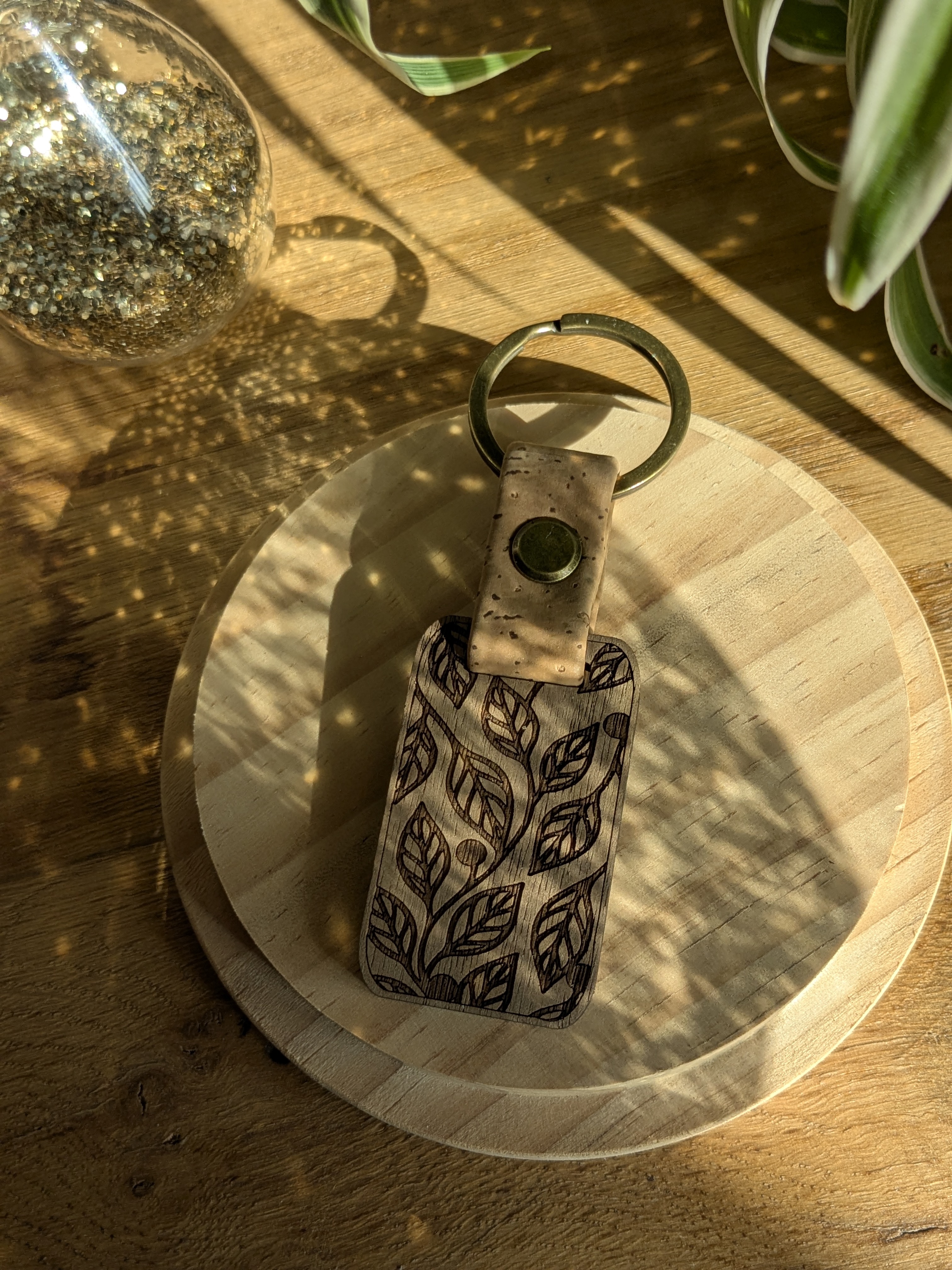Porte-clés en Bois et Liège - Végétal