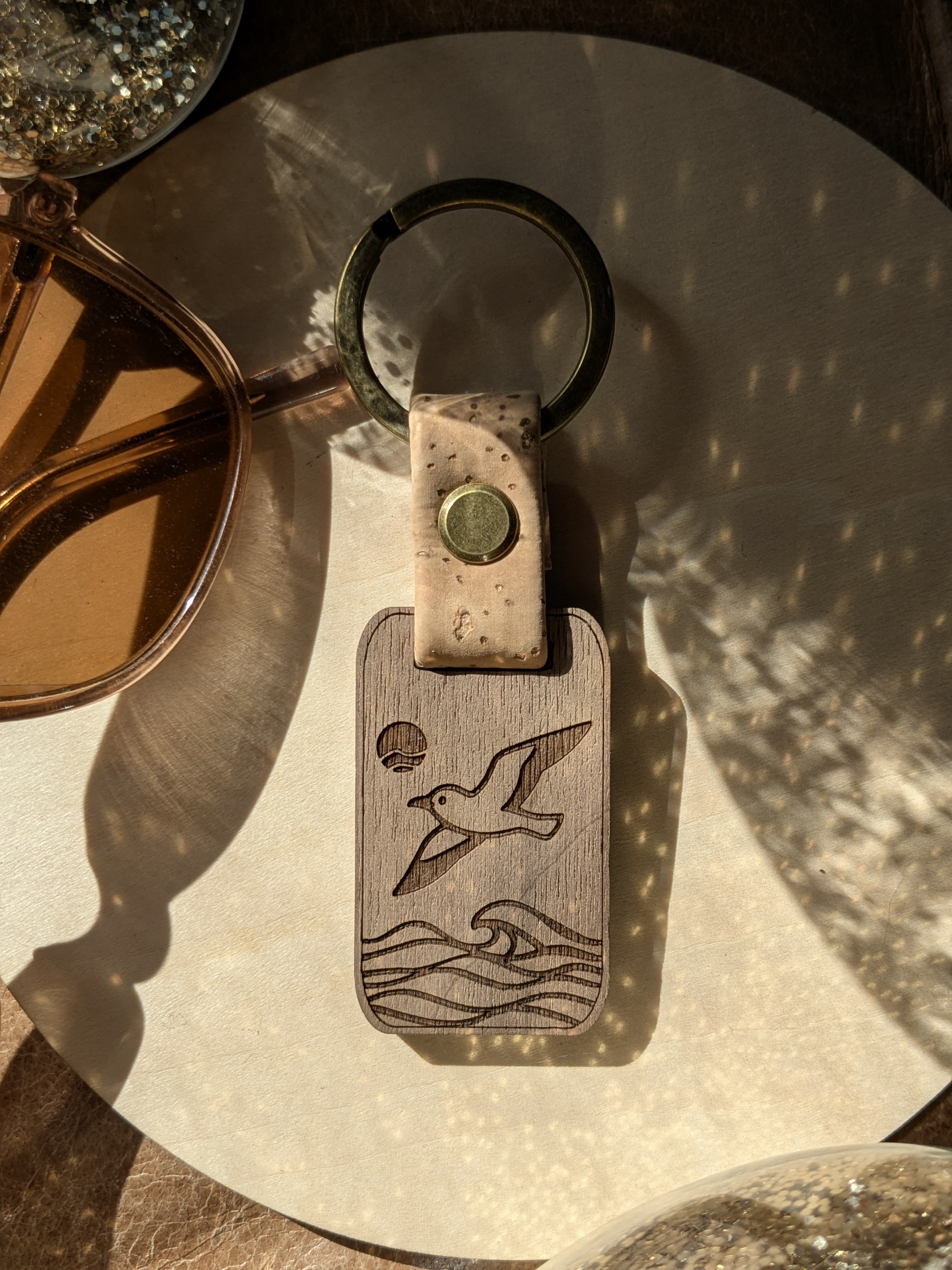 Porte-clés en Bois et Liège - Goéland