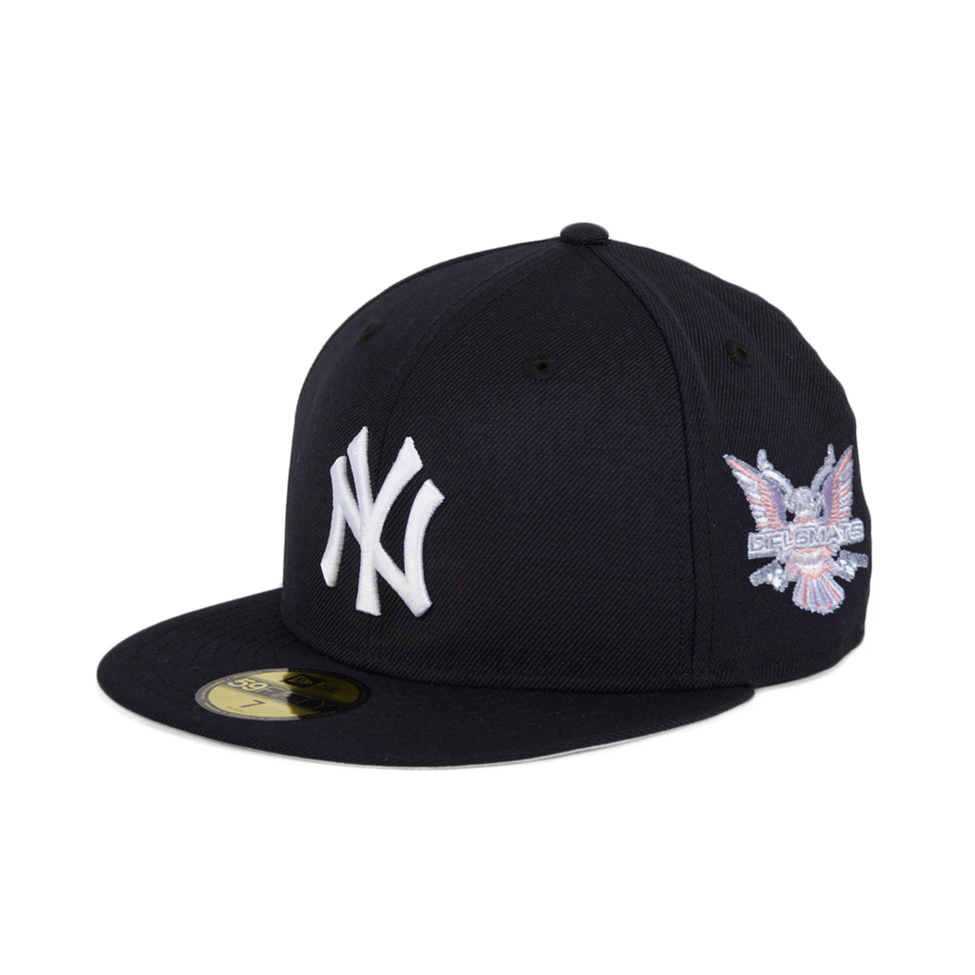 New Era New York Yankees x Diplomats X Skull Gang x ByrdGang 59Fifty Fitted Hat - Split Pink Grey Undrebrim