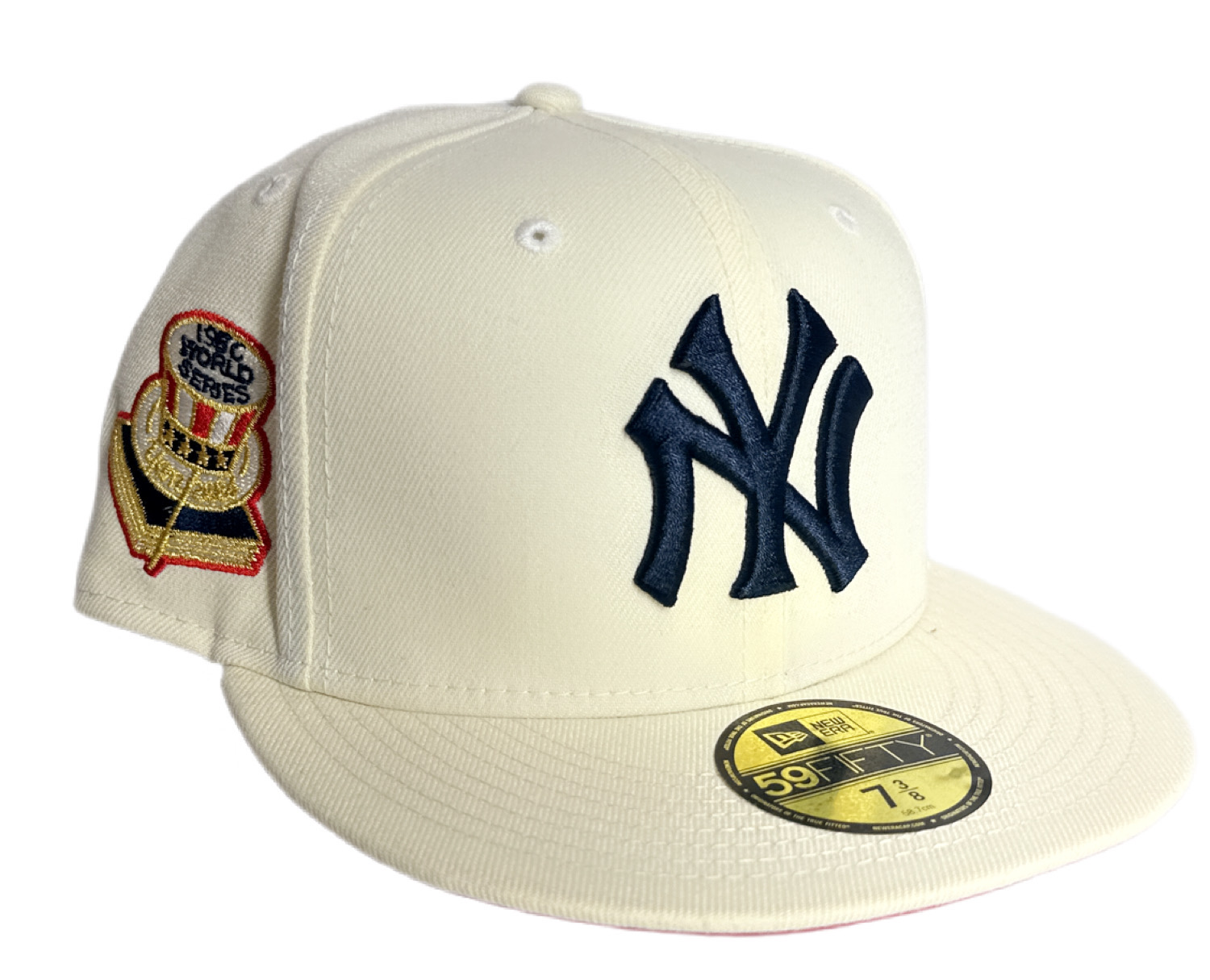 New Era New York Yankees 1950 World Series Side Patch Cream 59Fifty Fitted  - Red Underbrim 