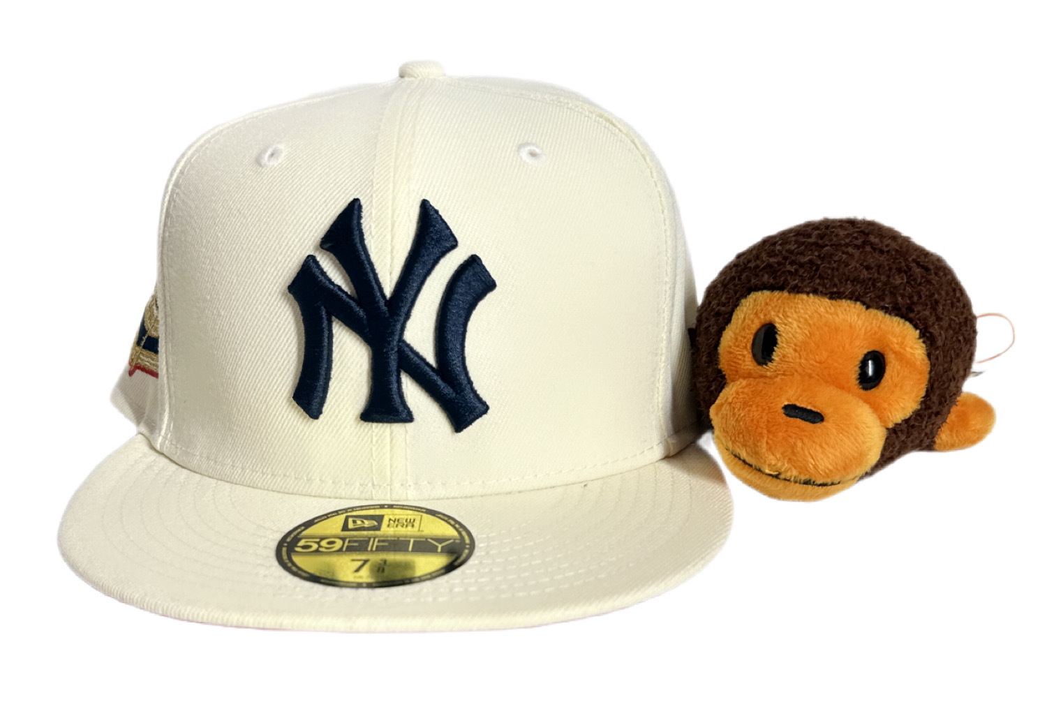 New Era New York Yankees 1950 World Series Side Patch Cream 59Fifty Fitted  - Red Underbrim 