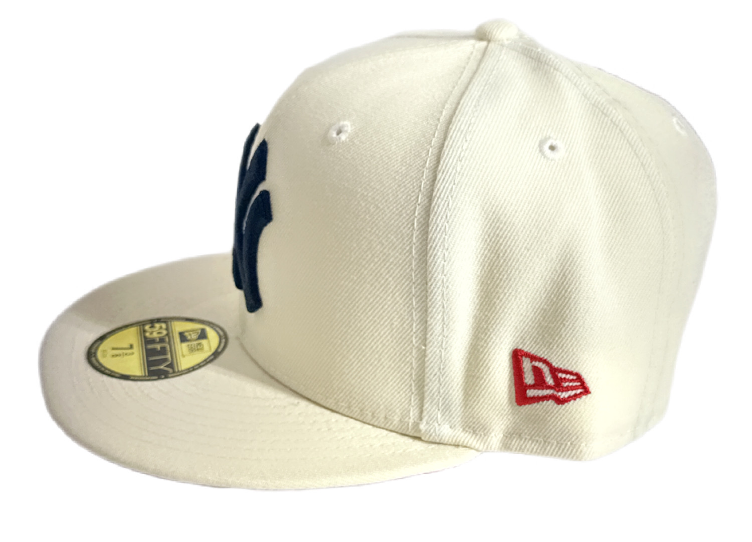 New Era New York Yankees 1950 World Series Side Patch Cream 59Fifty Fitted  - Red Underbrim 