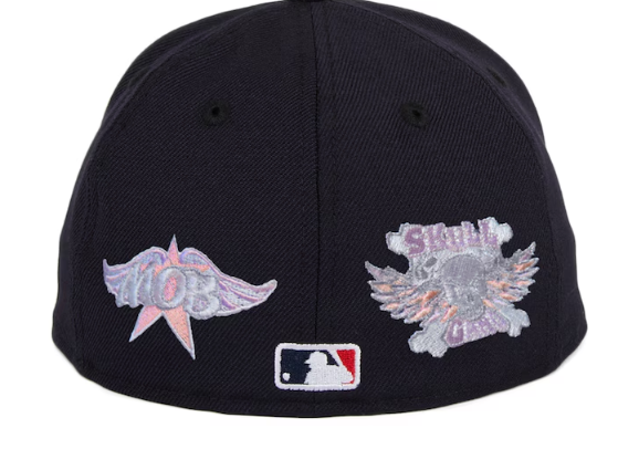 New Era New York Yankees x Diplomats X Skull Gang x ByrdGang 59Fifty Fitted Hat - Split Pink Grey Undrebrim