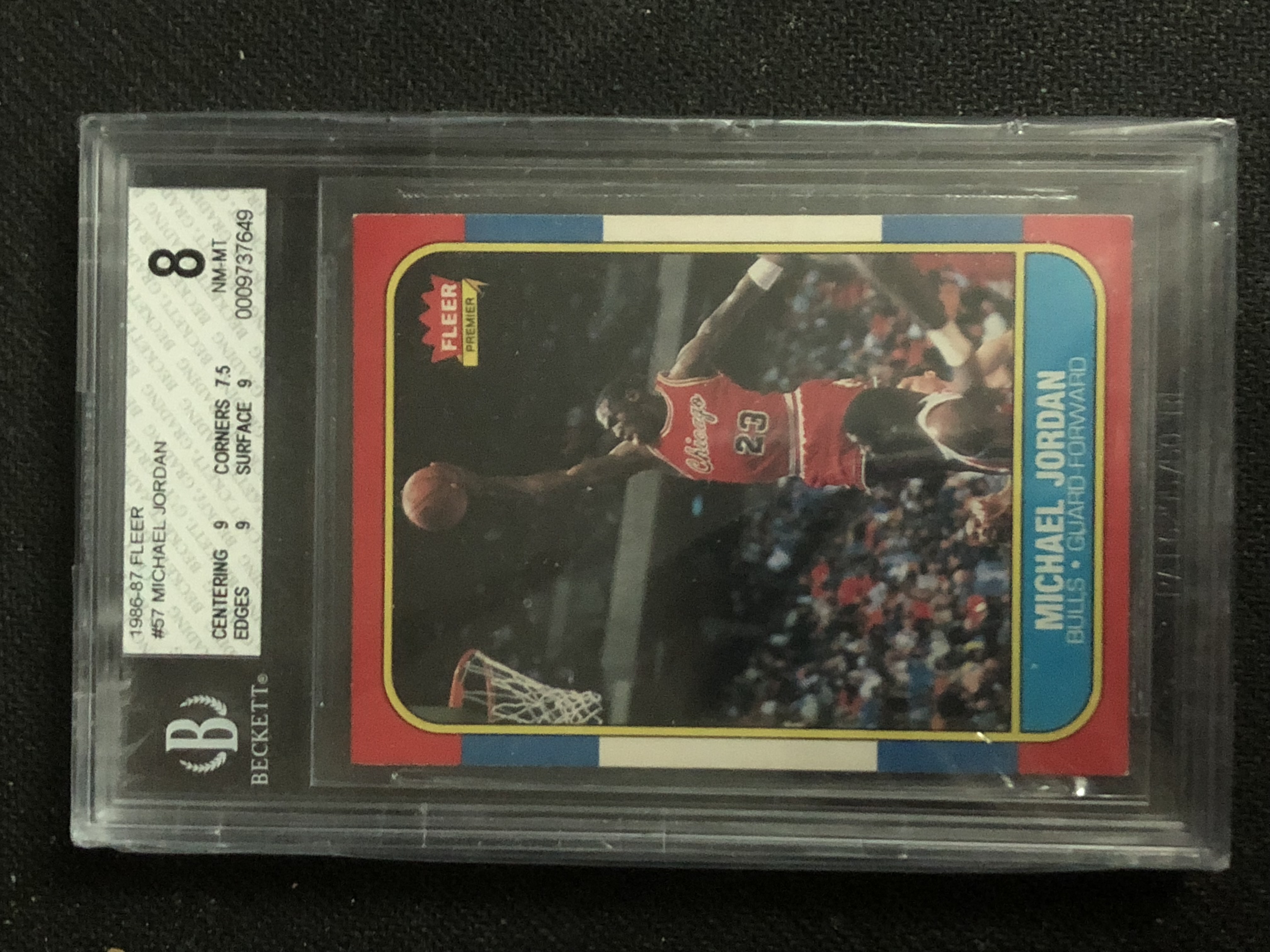 1986-87 Fleer #57 Michael Jordan Rookie BGS 8