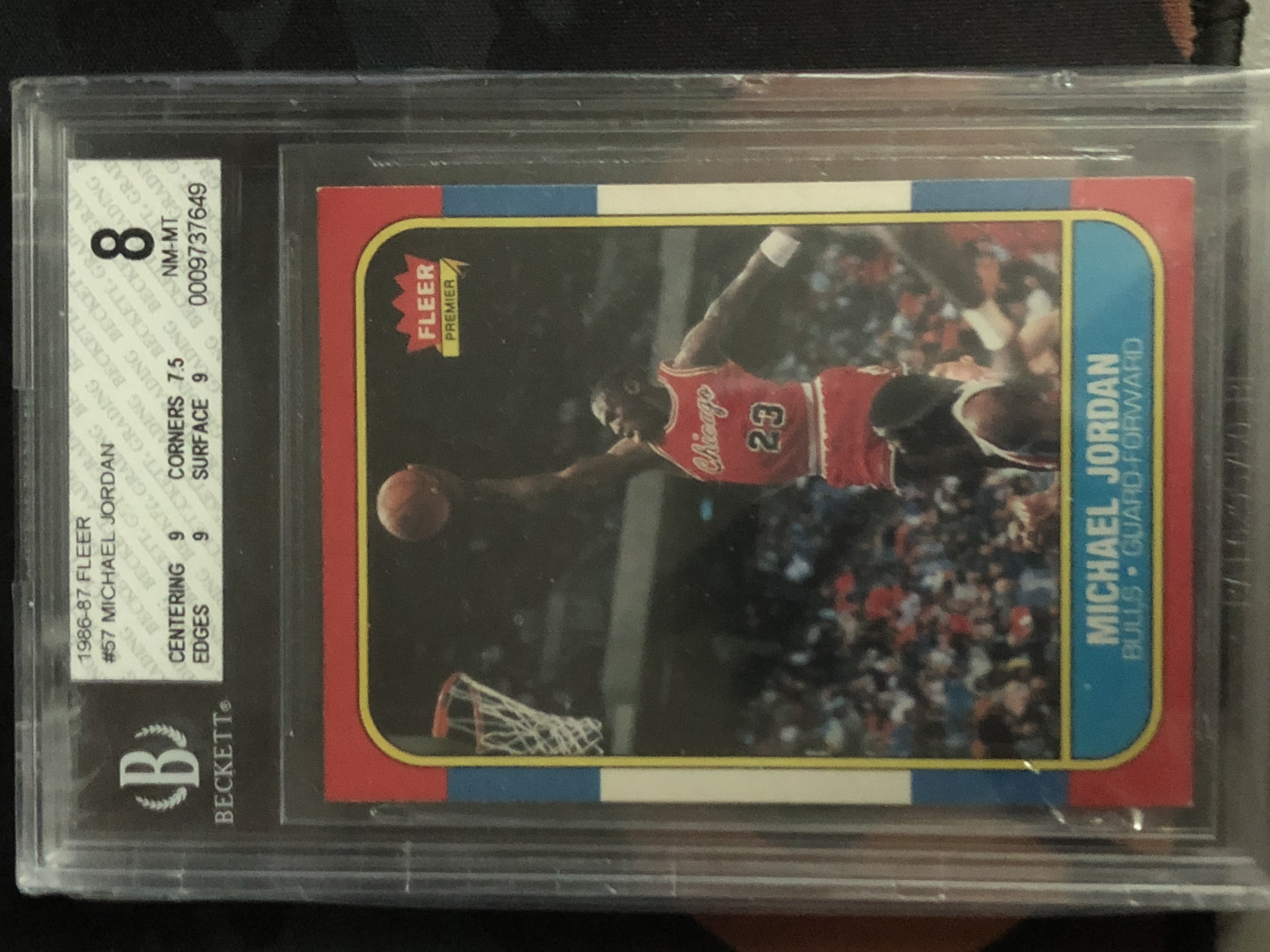 1986-87 Fleer #57 Michael Jordan Rookie BGS 8