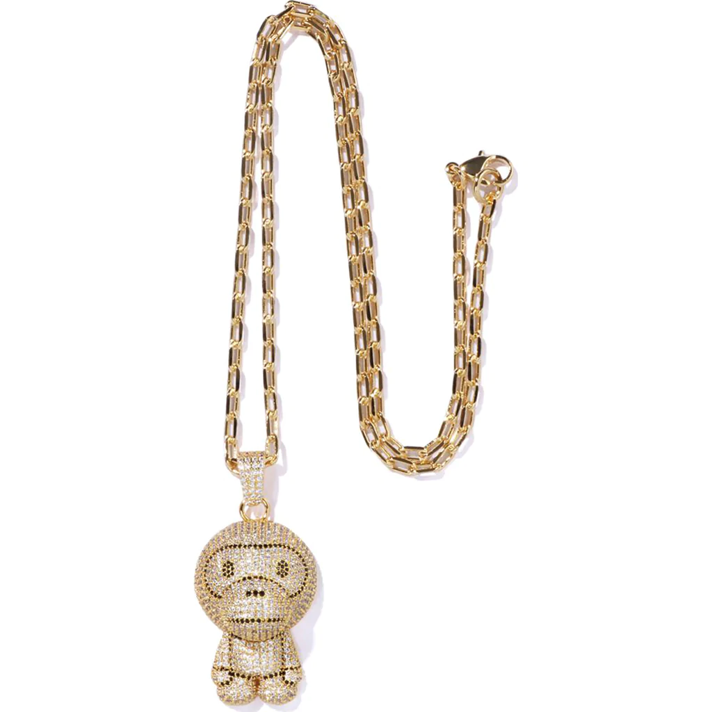 A Bathing Ape Baby Milo Pendant and Chain