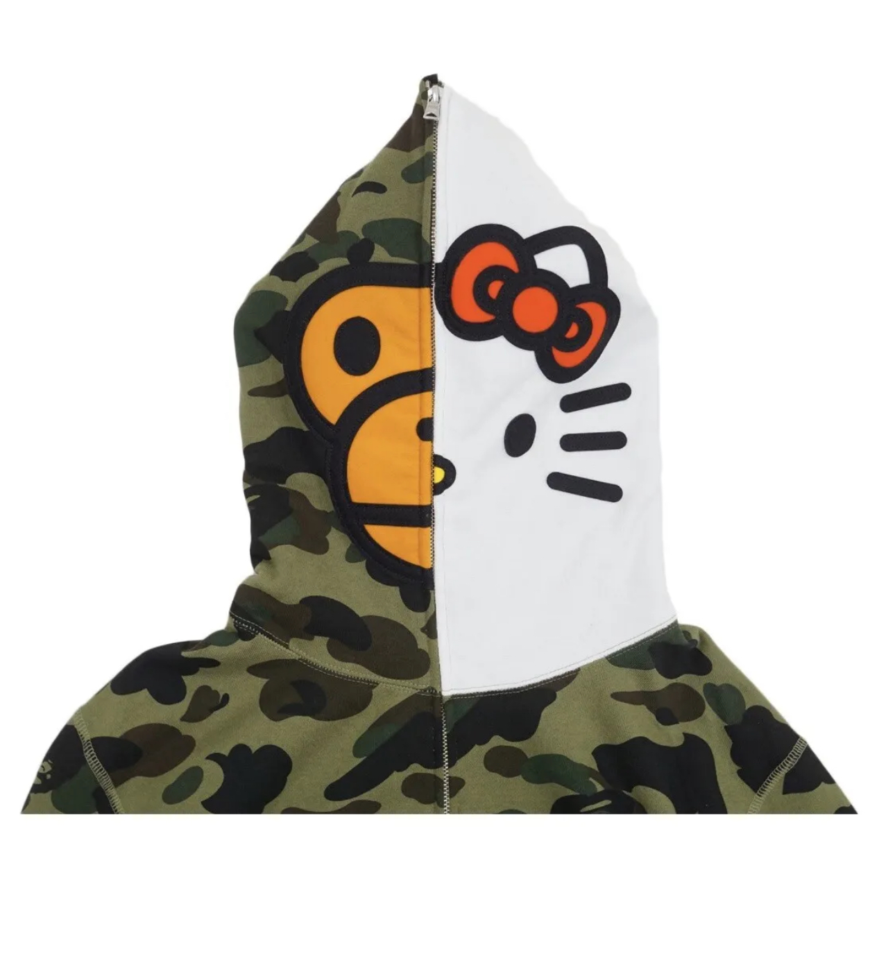 A Bathing Ape x Baby Milo x Hello Kitty 1st Camo Green Hoodie 