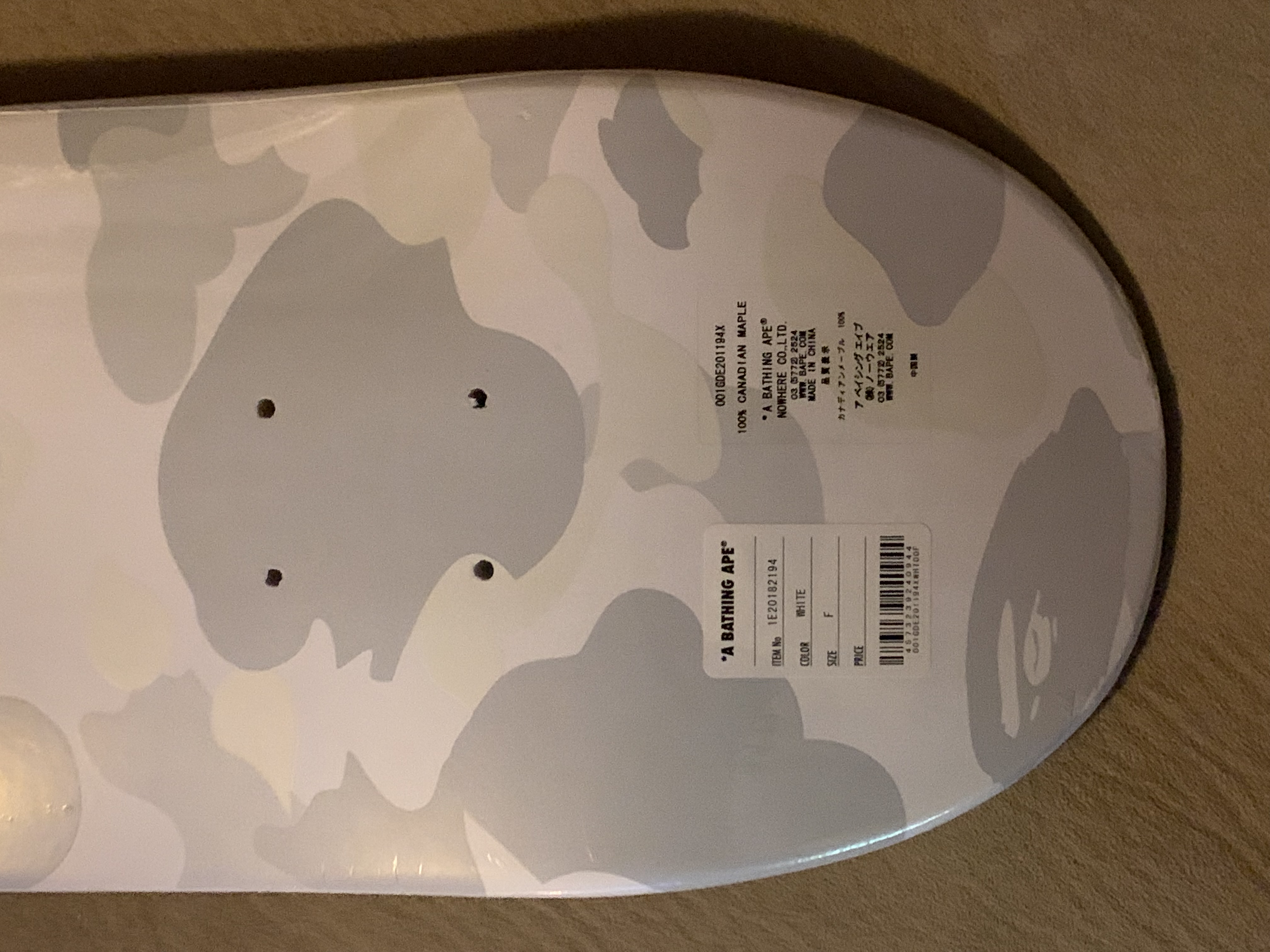 A Bathing Ape City Camo Glow in the Dark Skate Deck