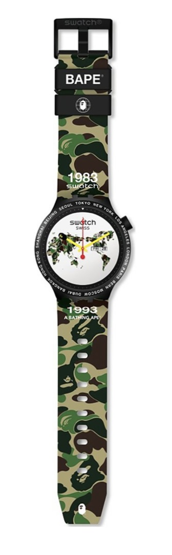 Bape x Swatch Big Bold World Watch