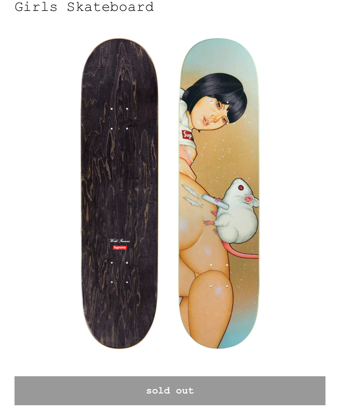 Supreme Girls Skate Deck