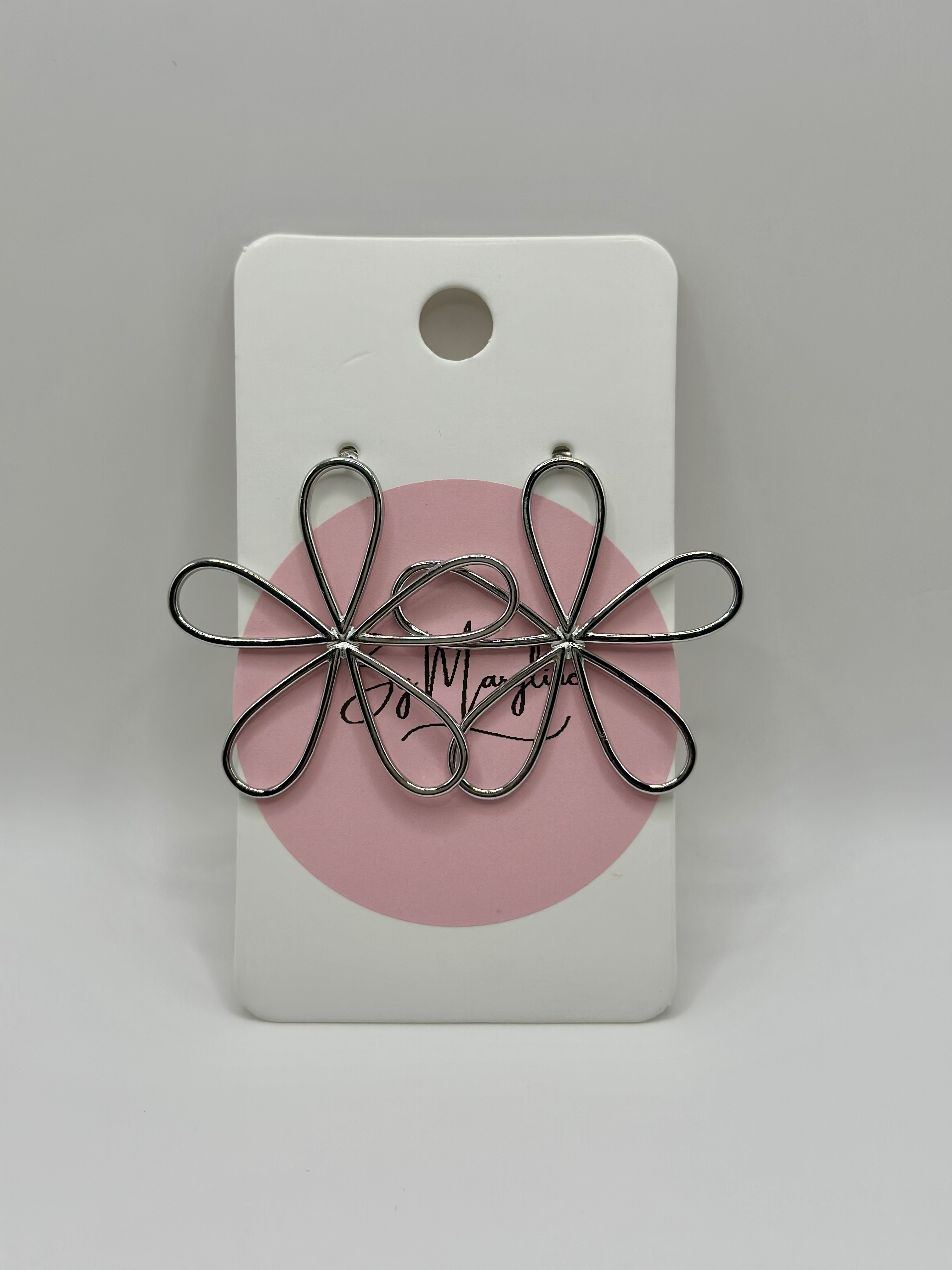 Boucle d’oreille fleur fine argent