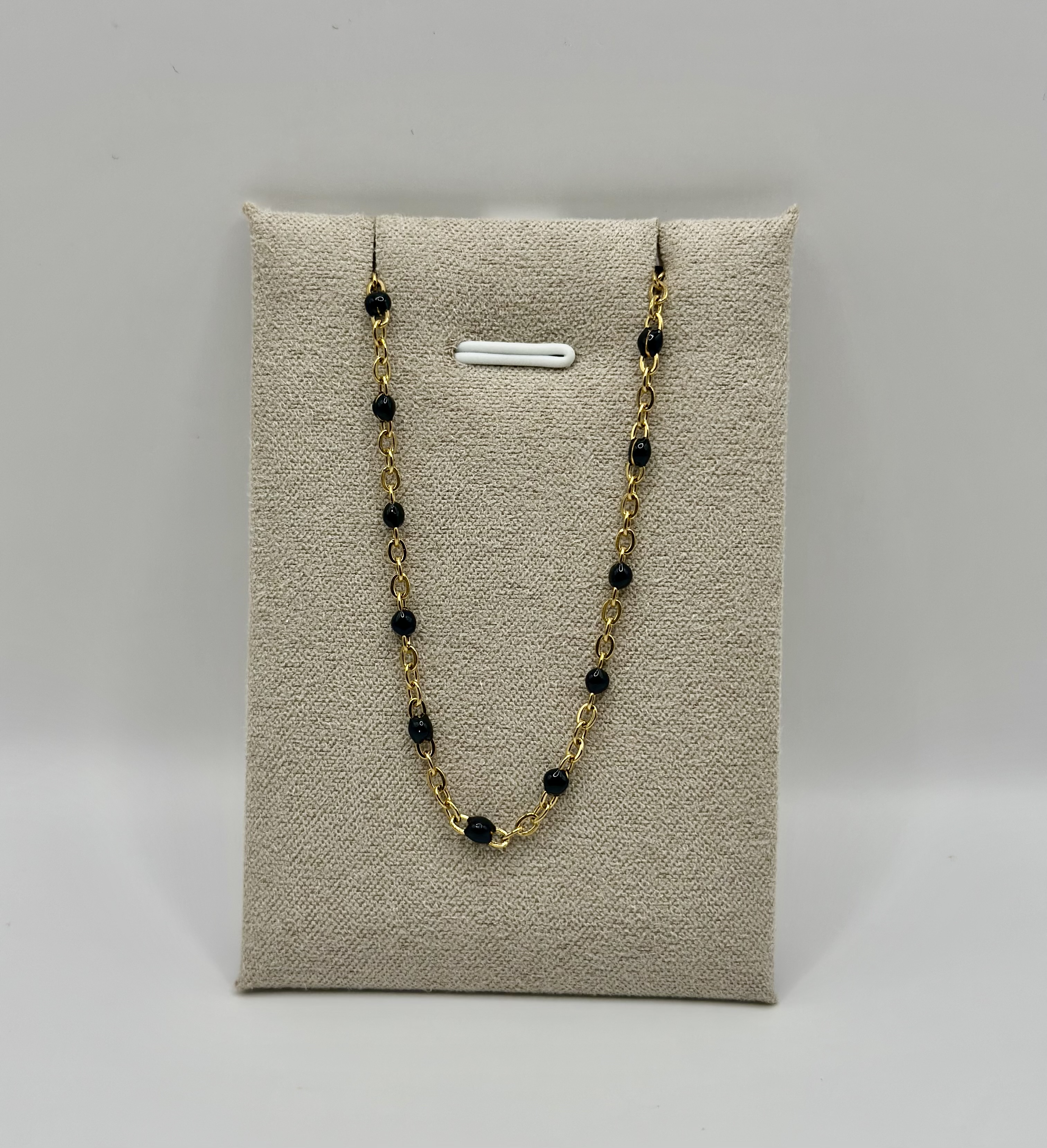 Collier simple perle et acier