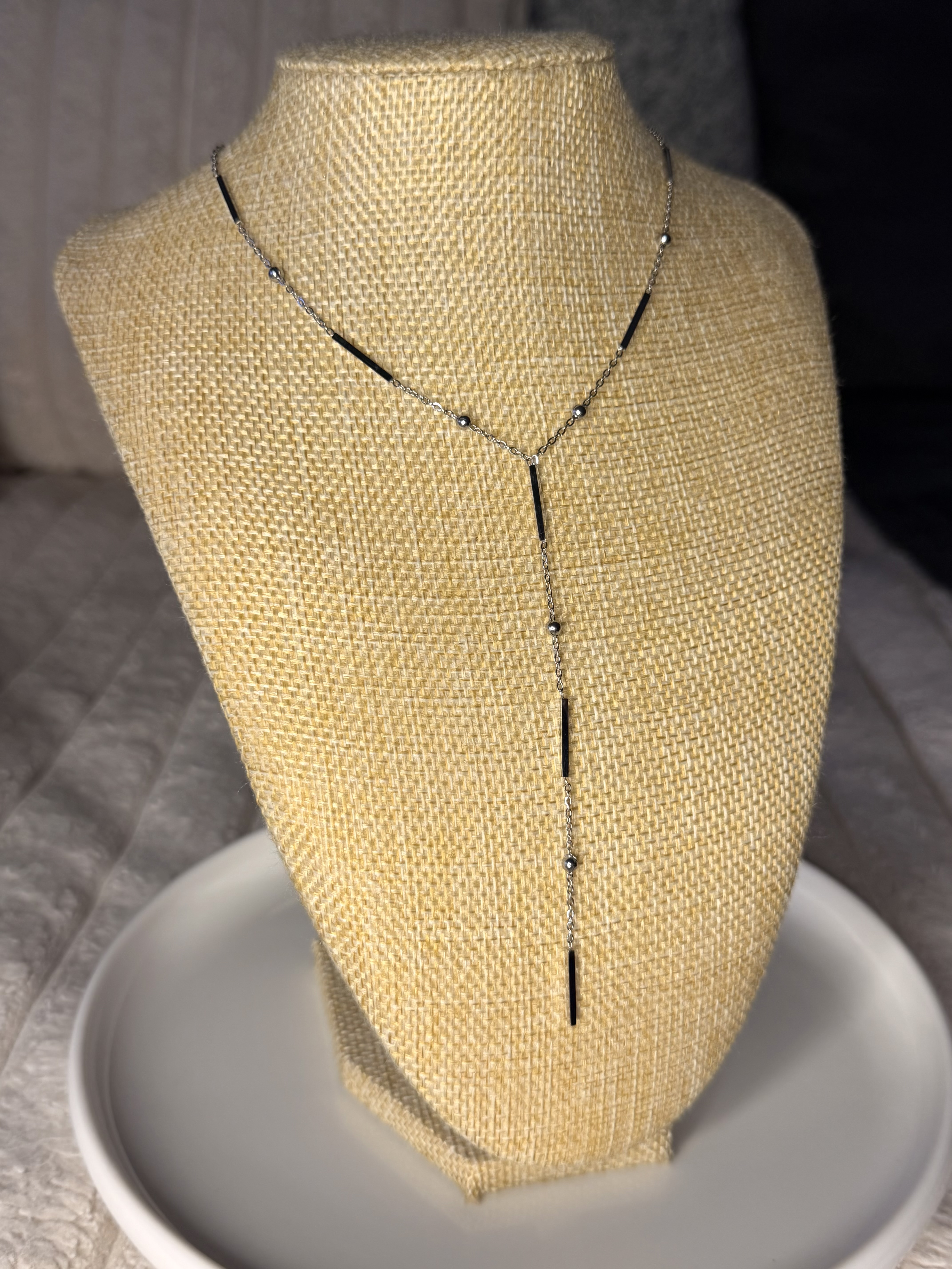 Collier Y argenté
