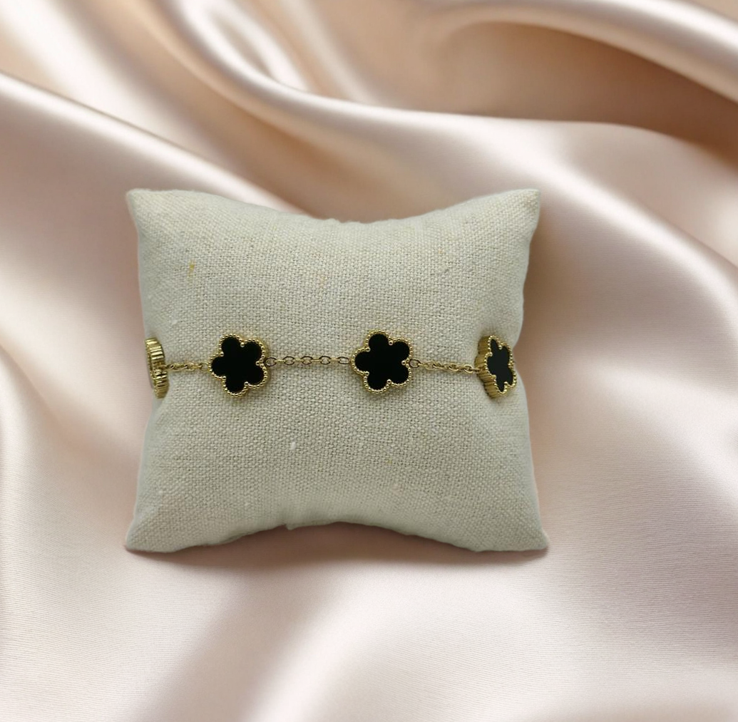 Bracelet trèfle noir