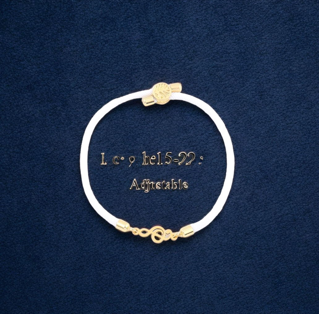 Bracelet nylon acier note de musique