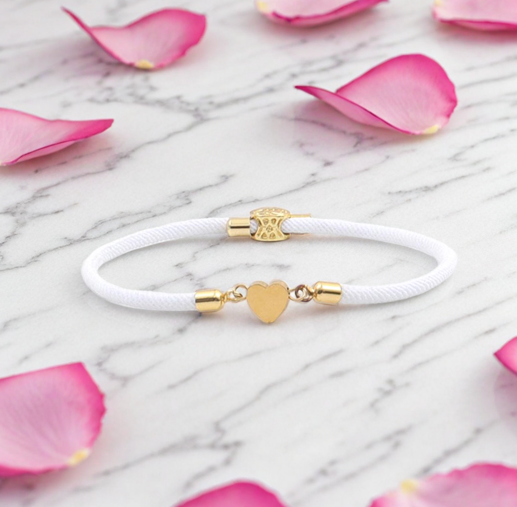 Bracelet nylon acier coeur