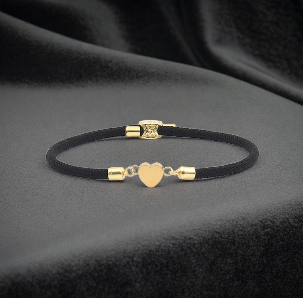 Bracelet nylon acier coeur