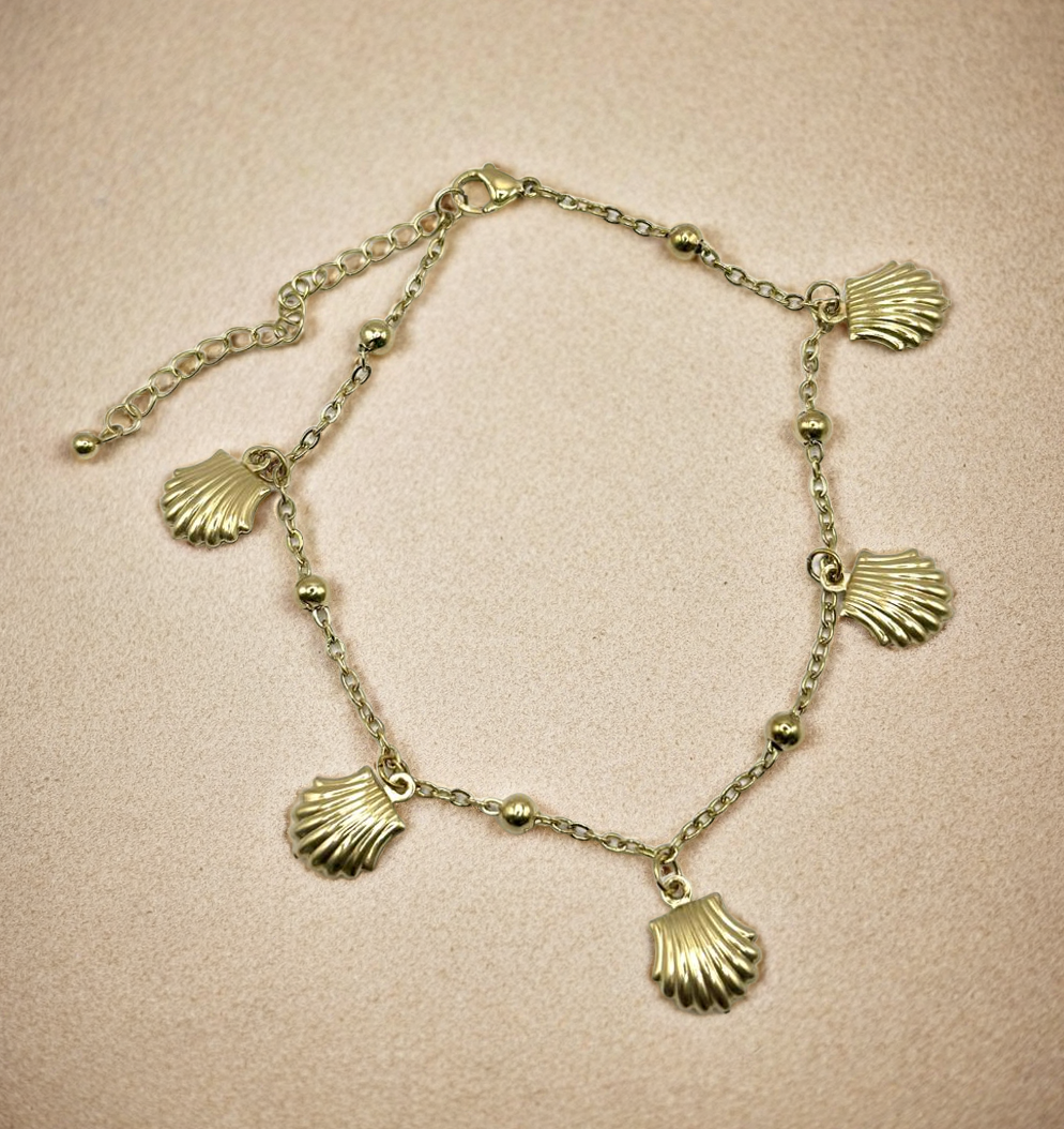 Chaîne de cheville coquillages
