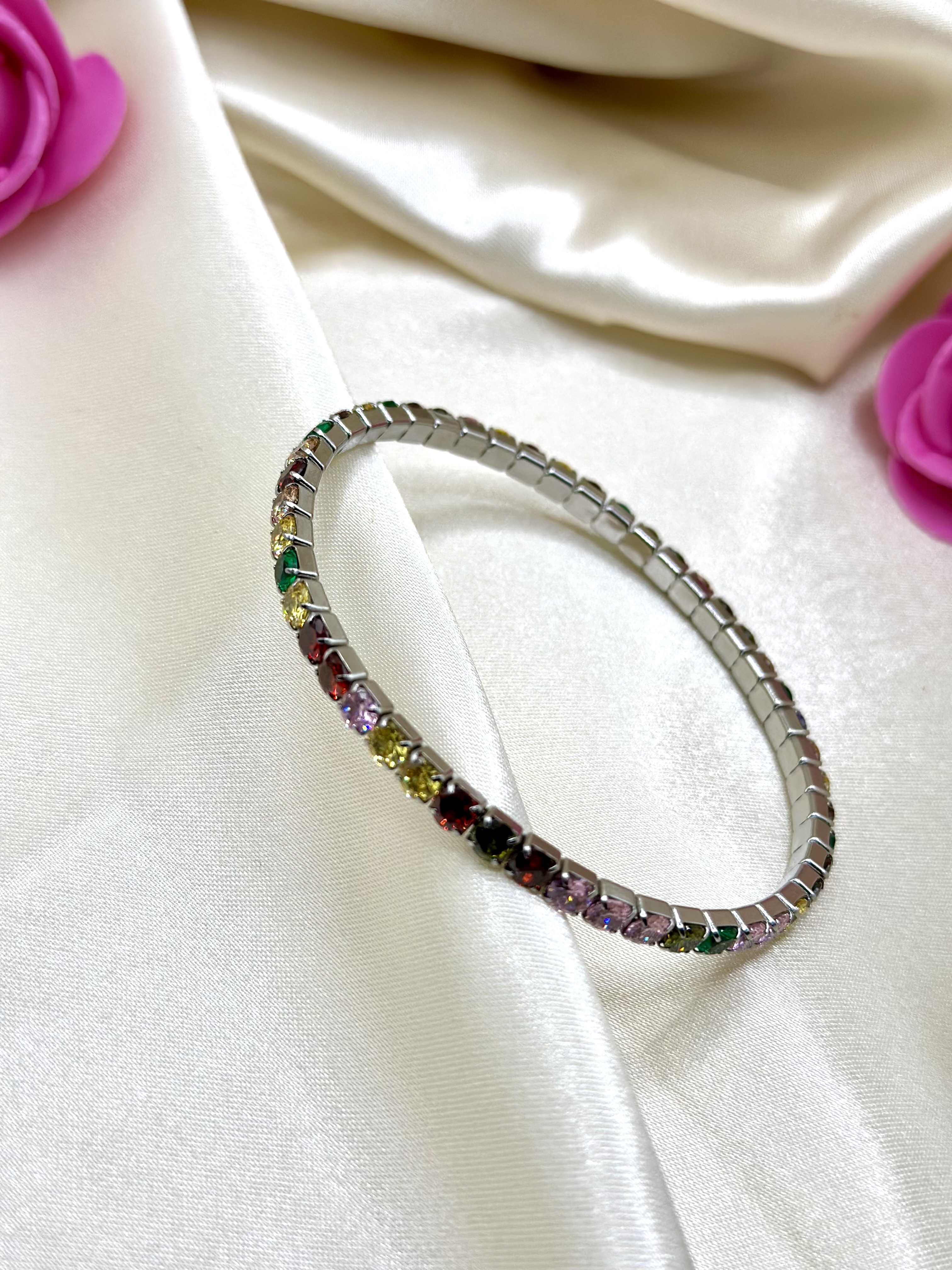 Bracelet strass arc en ciel