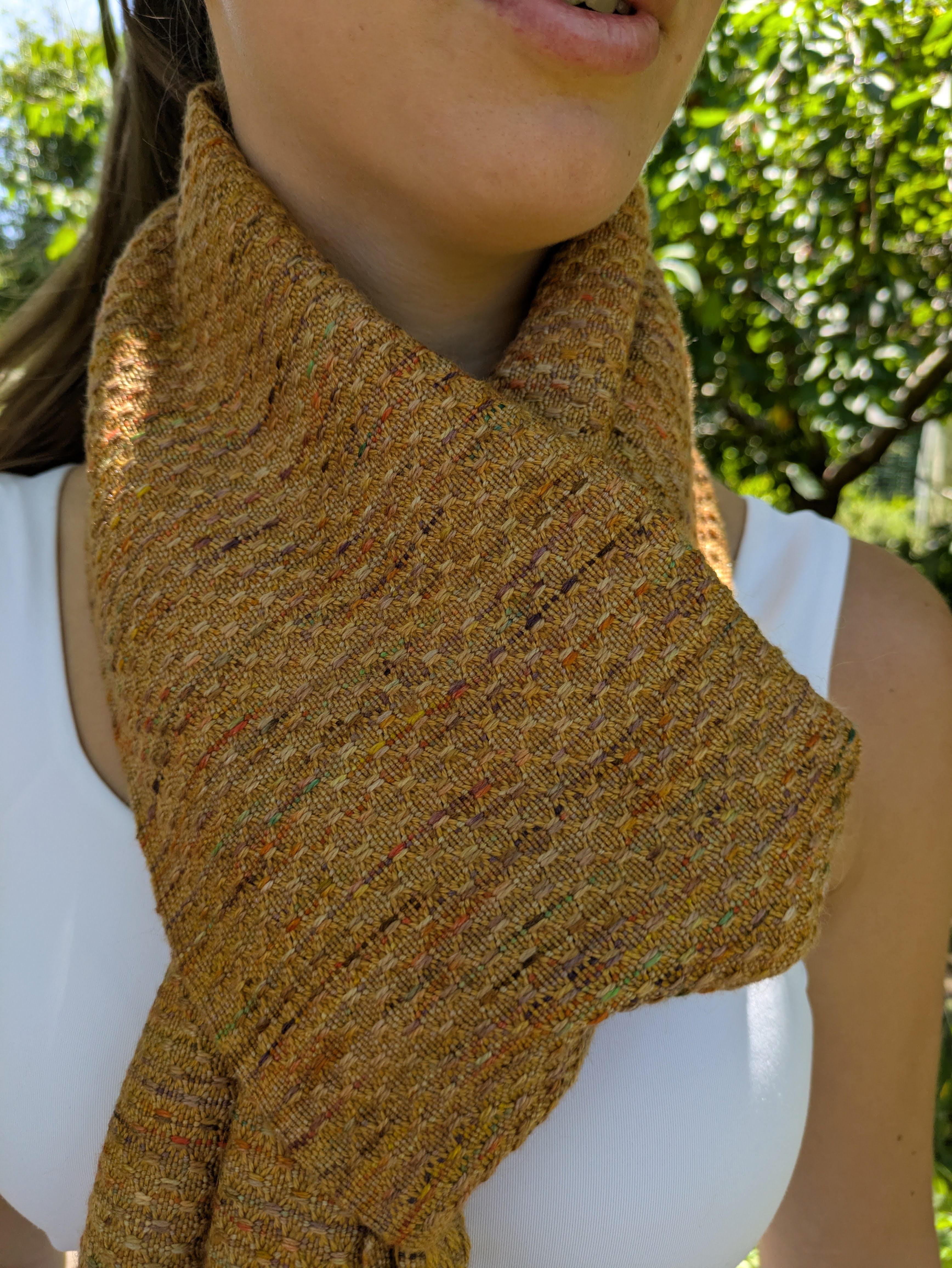 Couleurs d'automne - Echarpe Merinos et soie 