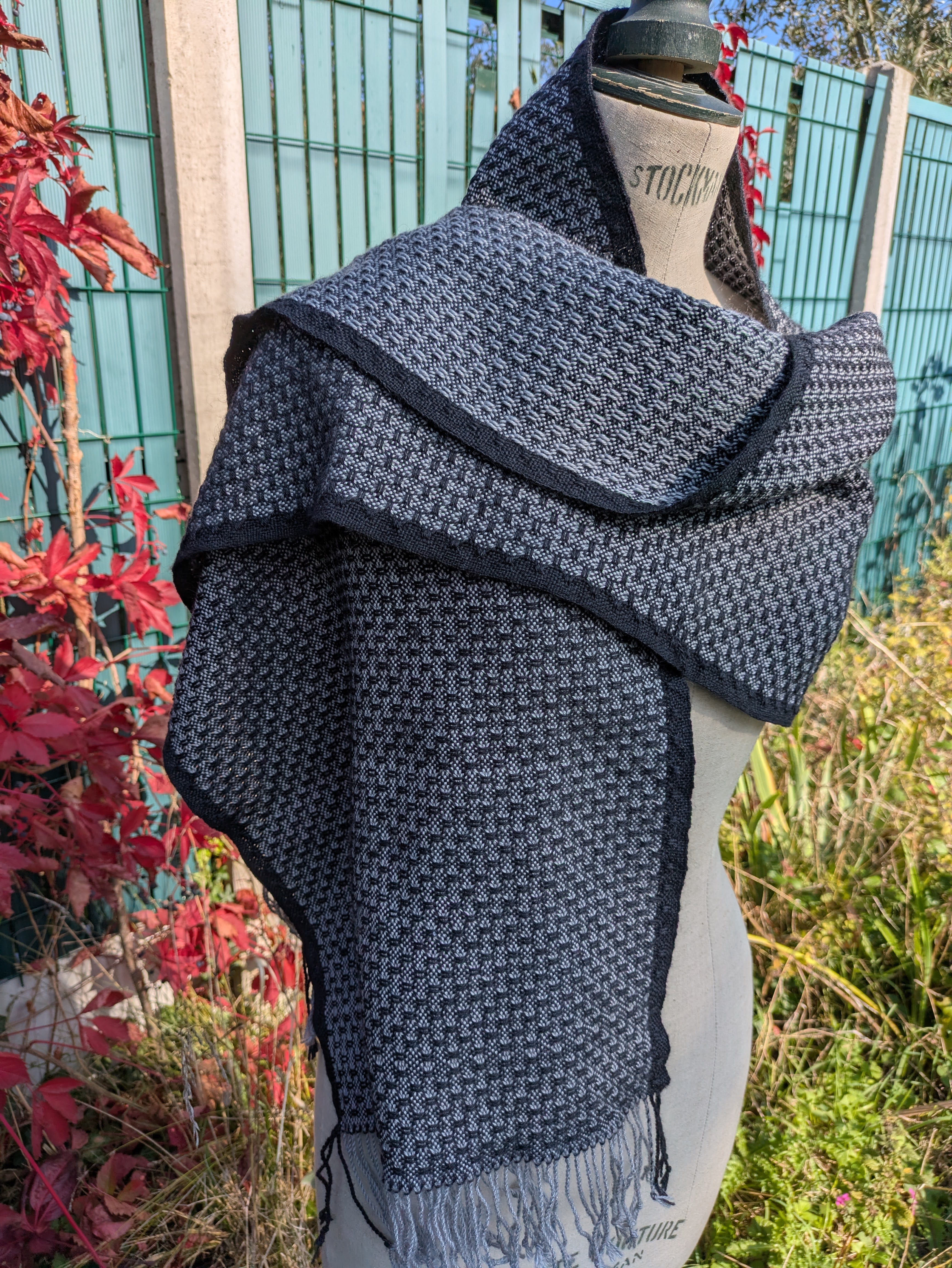 Juste avant l'aurore- Echarpe Mohair super kid, Soie & Mérinos fin 