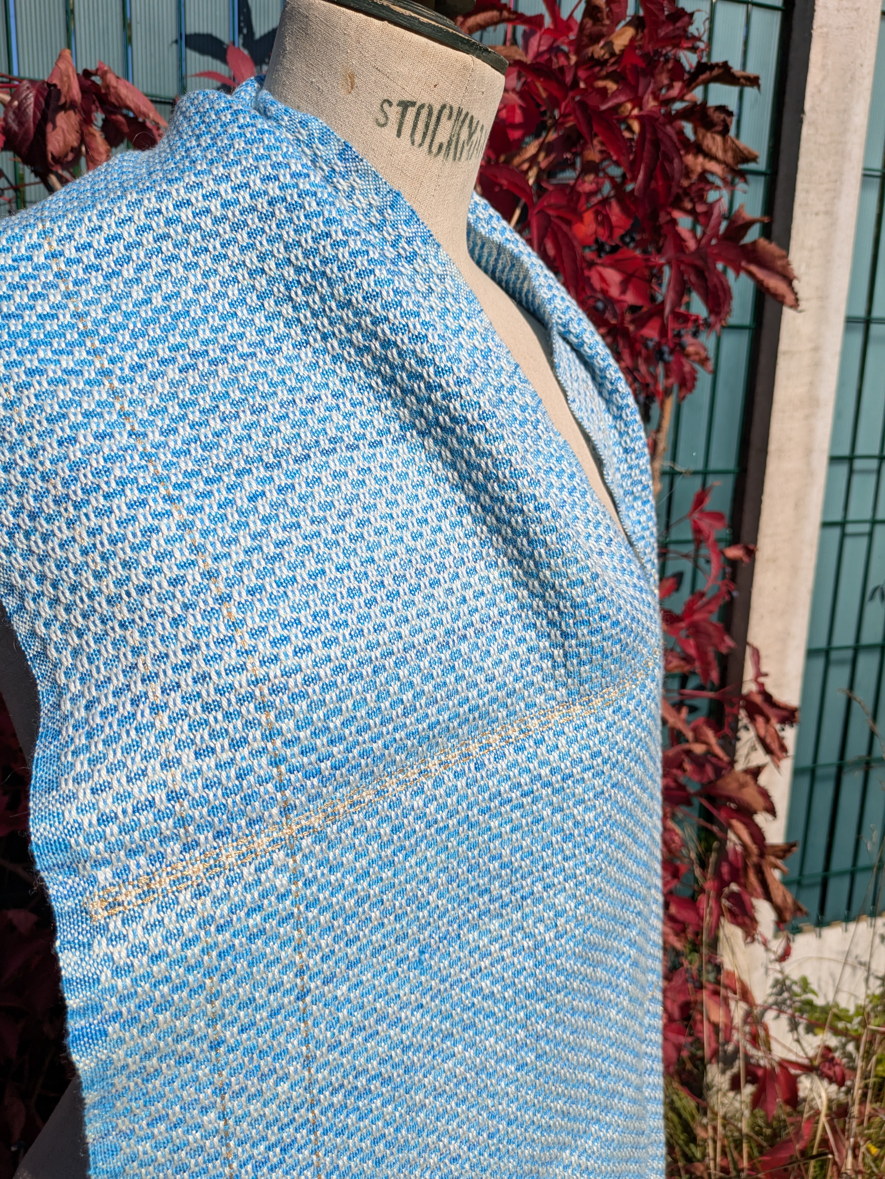 Ciel d'été - Echarpe Merinos et soie 