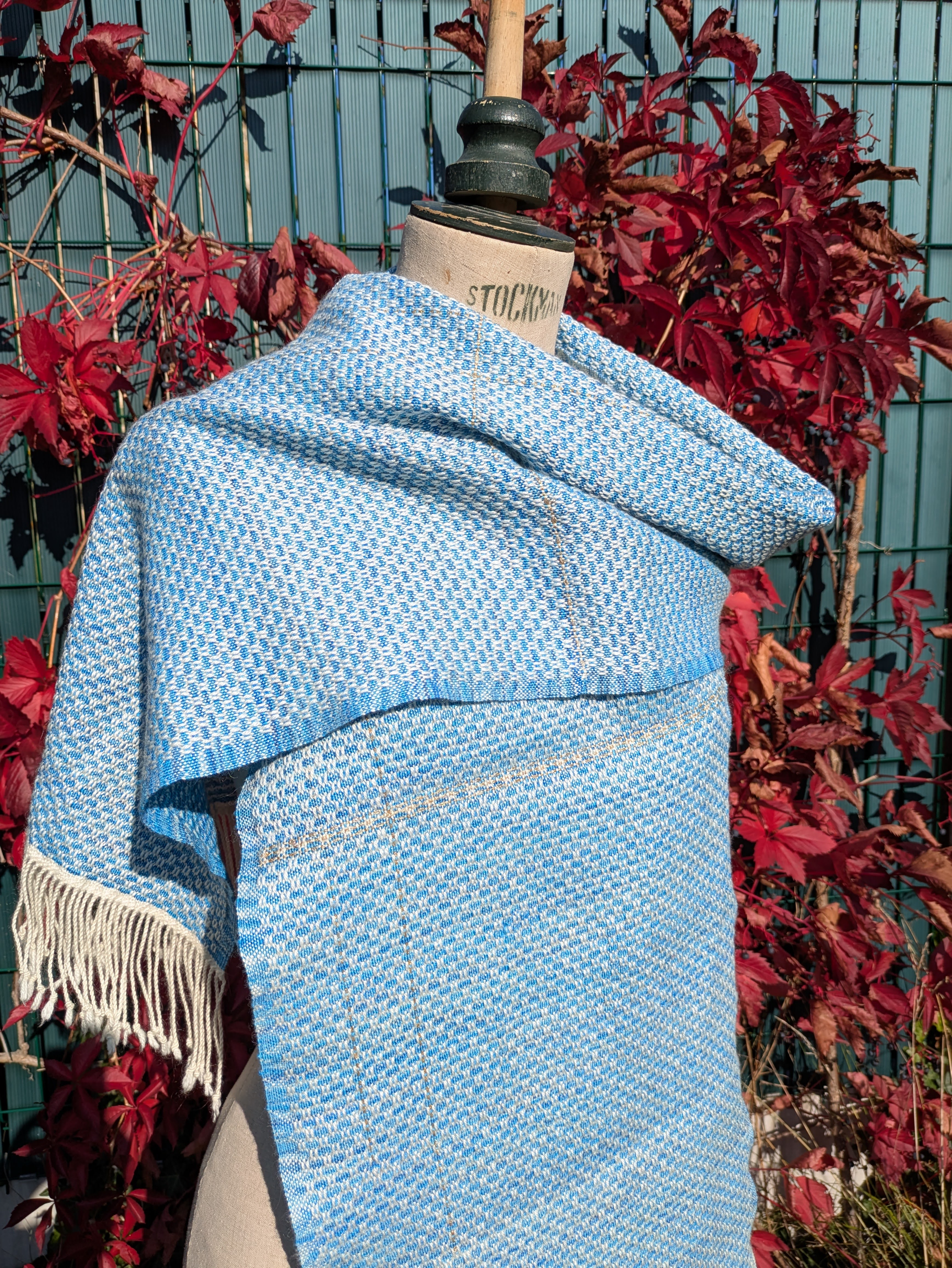 Ciel d'été - Echarpe Merinos et soie 