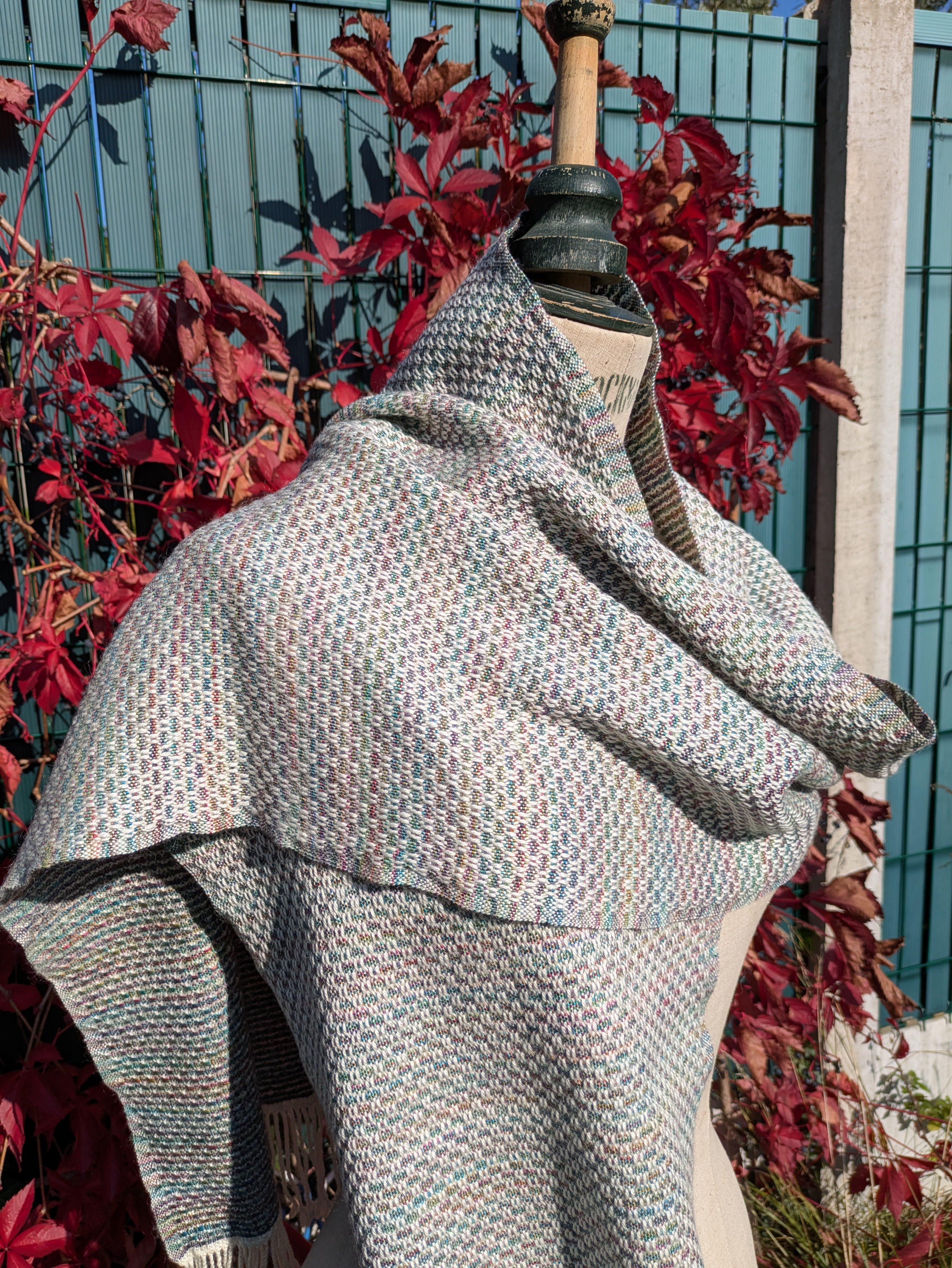 Couleurs de printemps - Echarpe Merinos et soie 