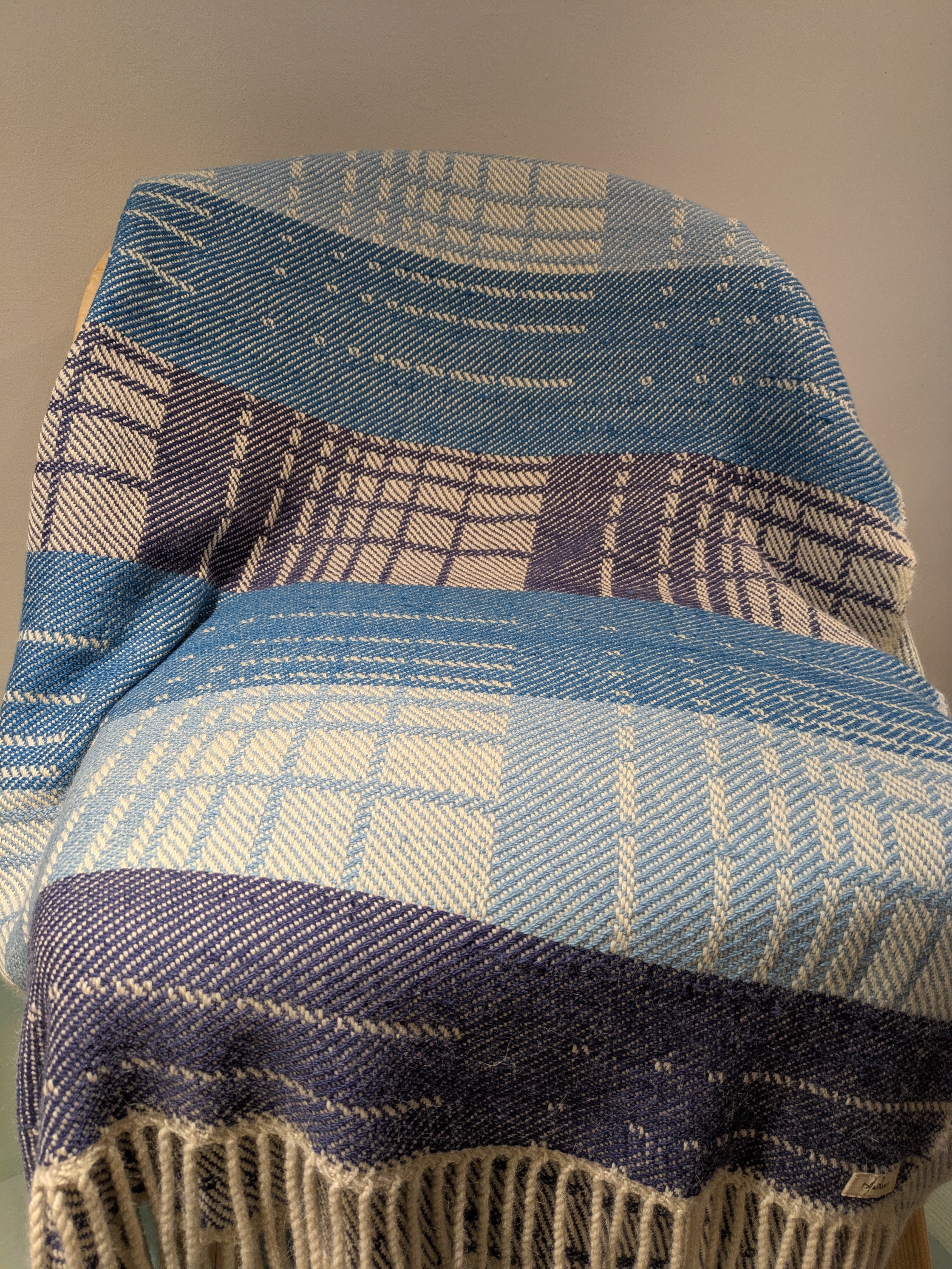 LIGNES D'HORIZON  - Plaid– Alpaga (158x128cm) - Bleu