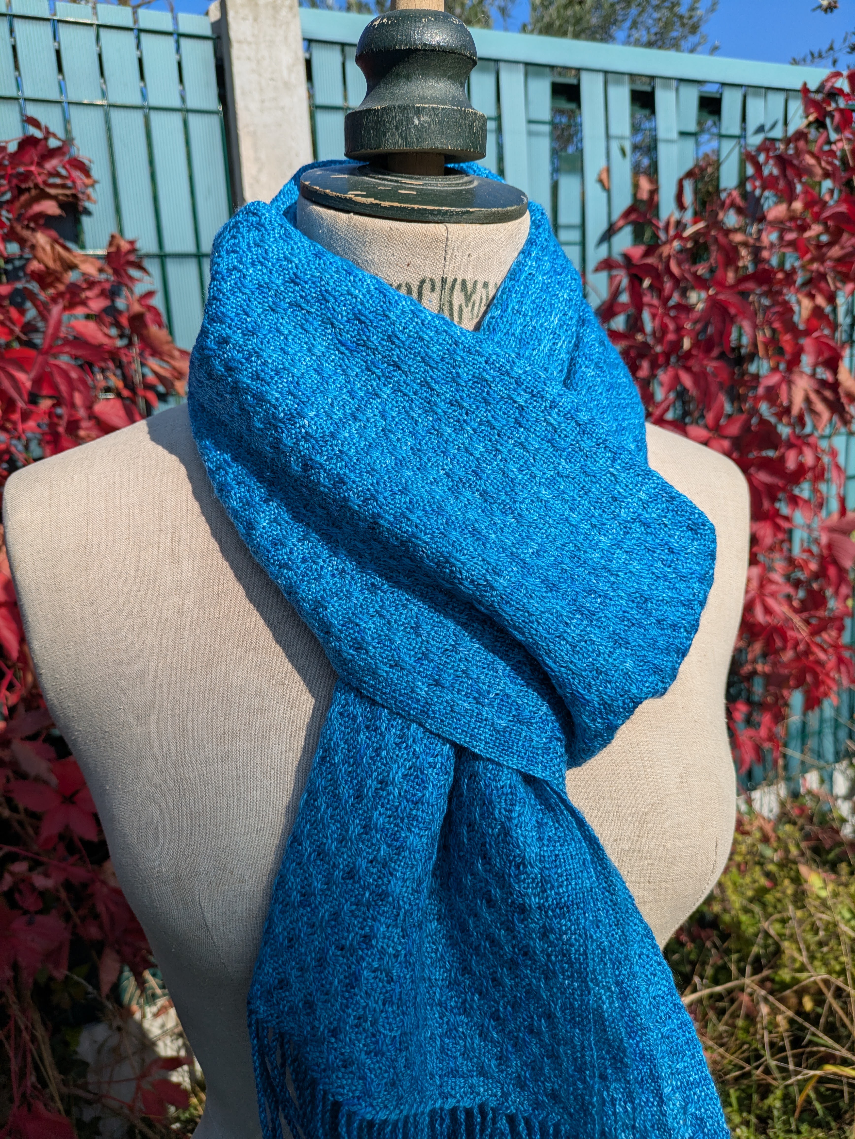 Bleu océan - Etole Merinos et soie 