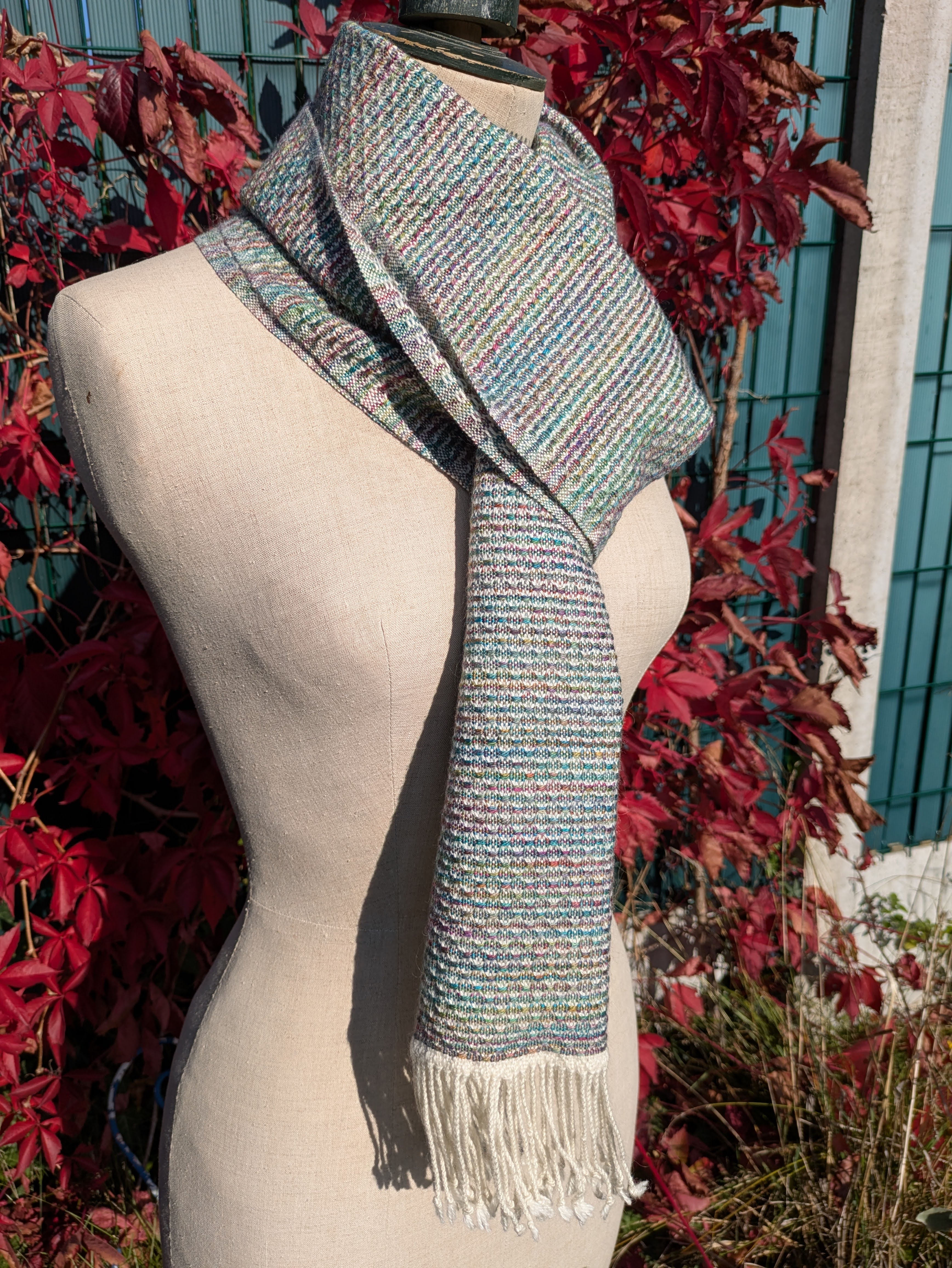 Couleurs de printemps - Echarpe Merinos et soie 