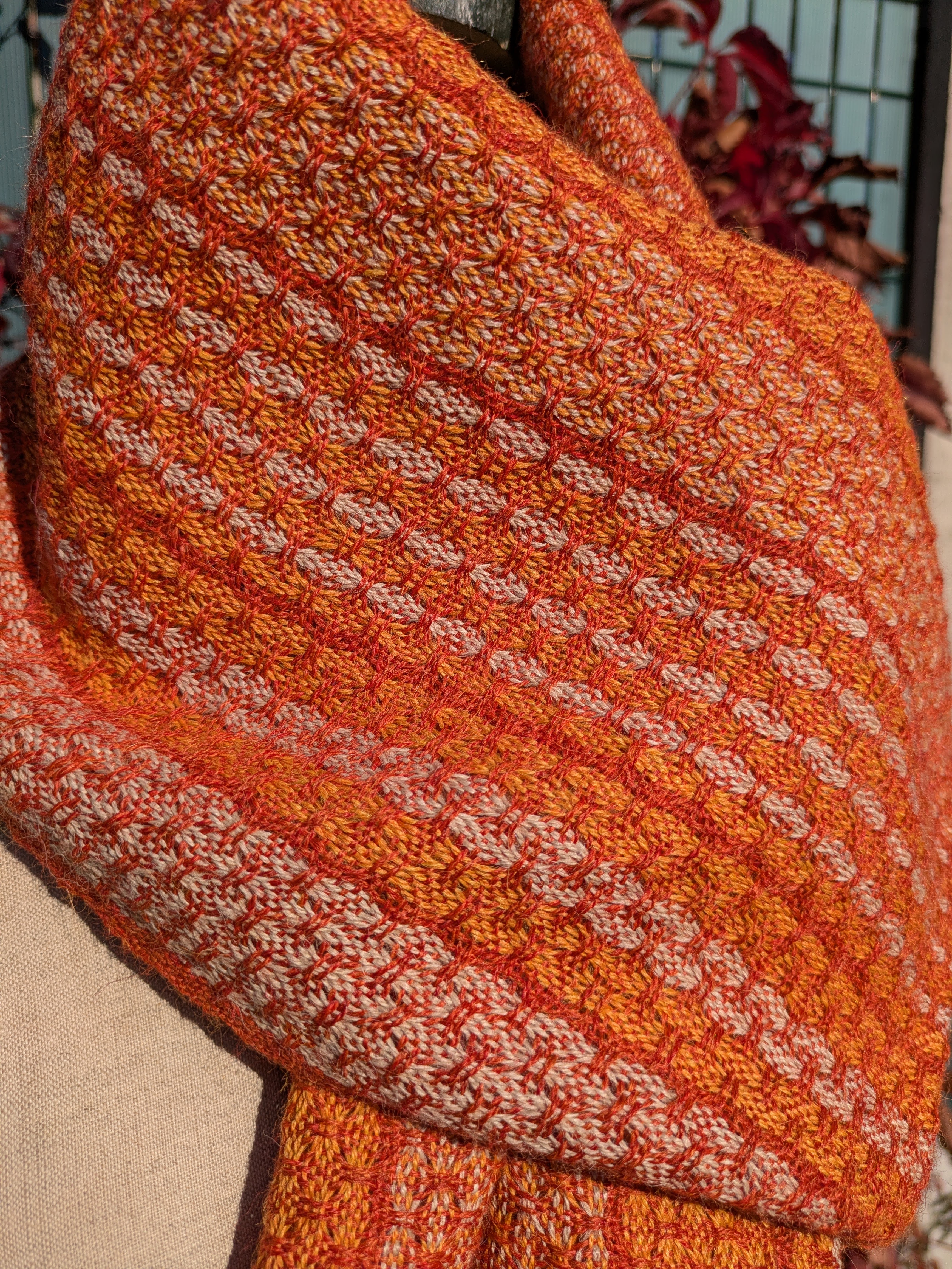 Couleurs d'Automne 1- Etole 100% Alpaga