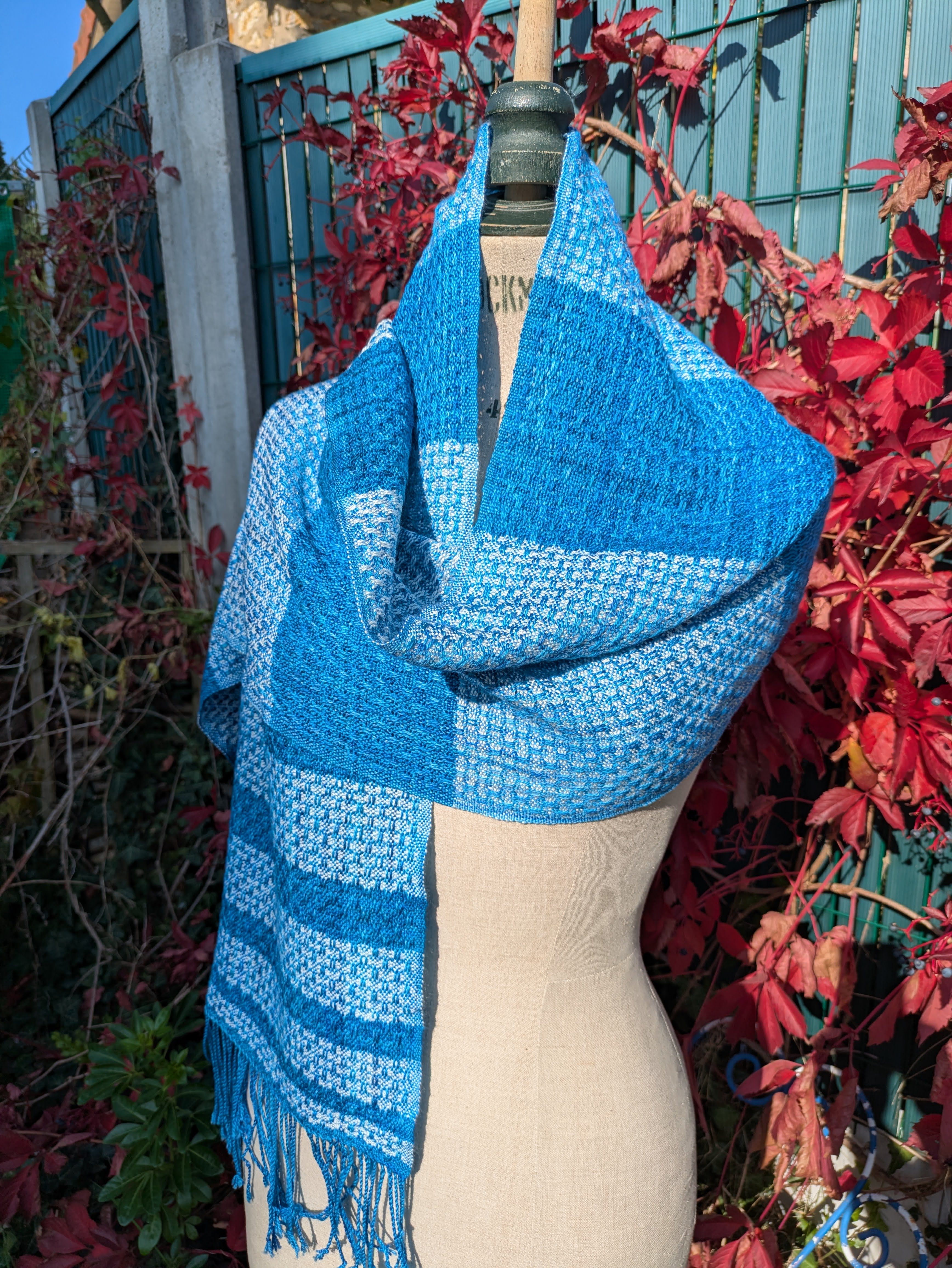 Murmures du ciel - Etole Merinos et soie 