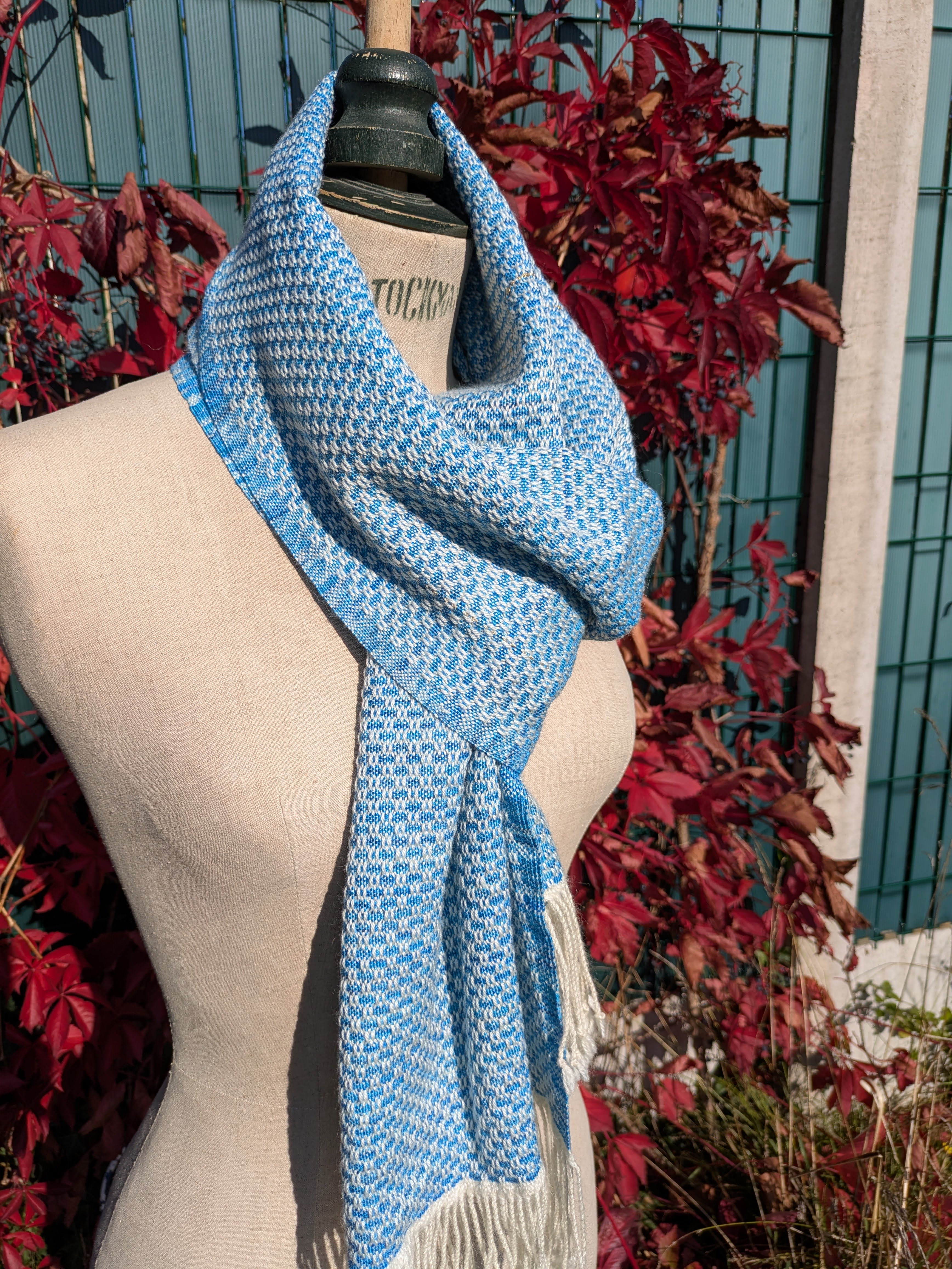 Ciel d'été - Echarpe Merinos et soie 