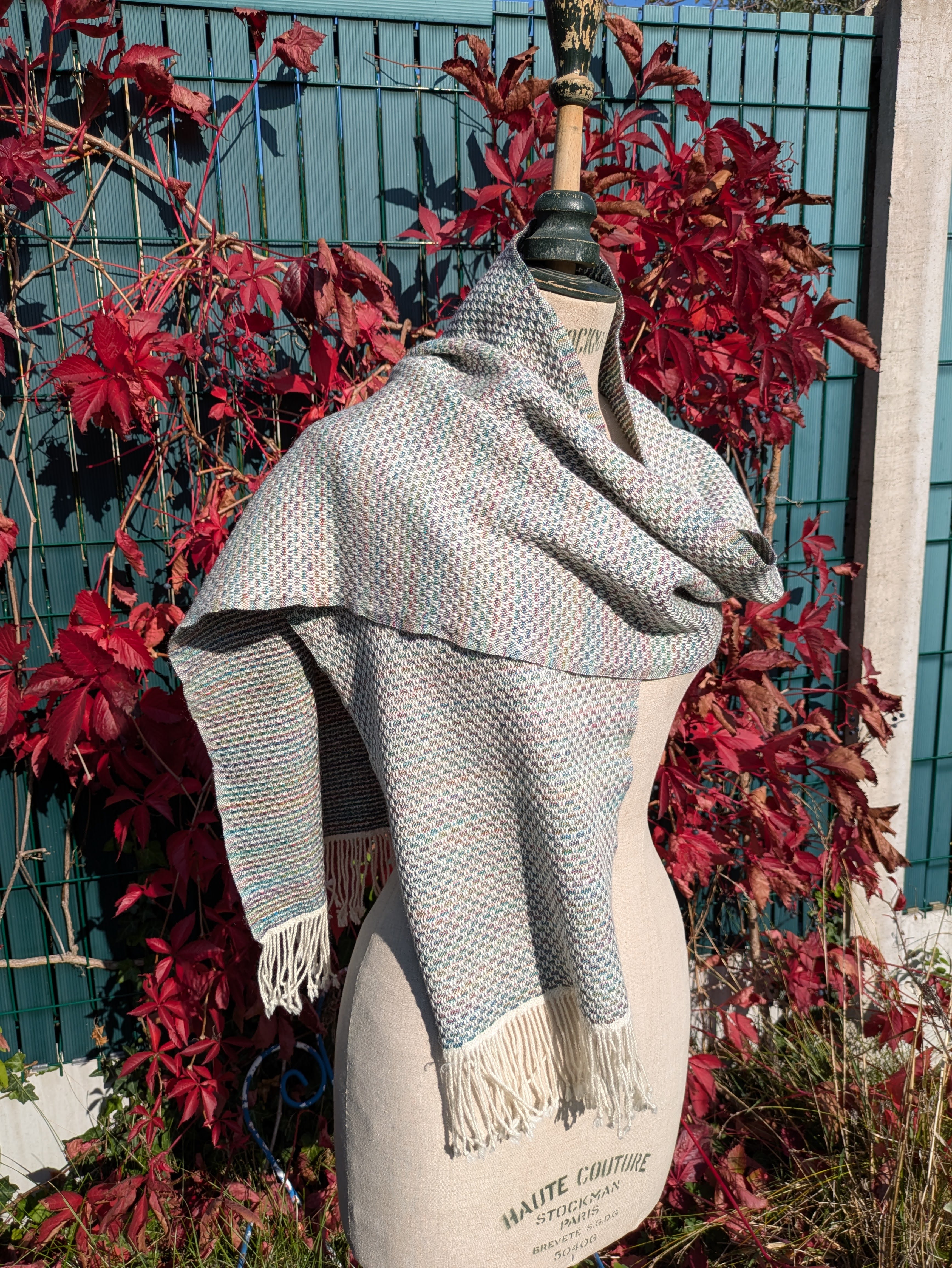 Couleurs de printemps - Echarpe Merinos et soie 