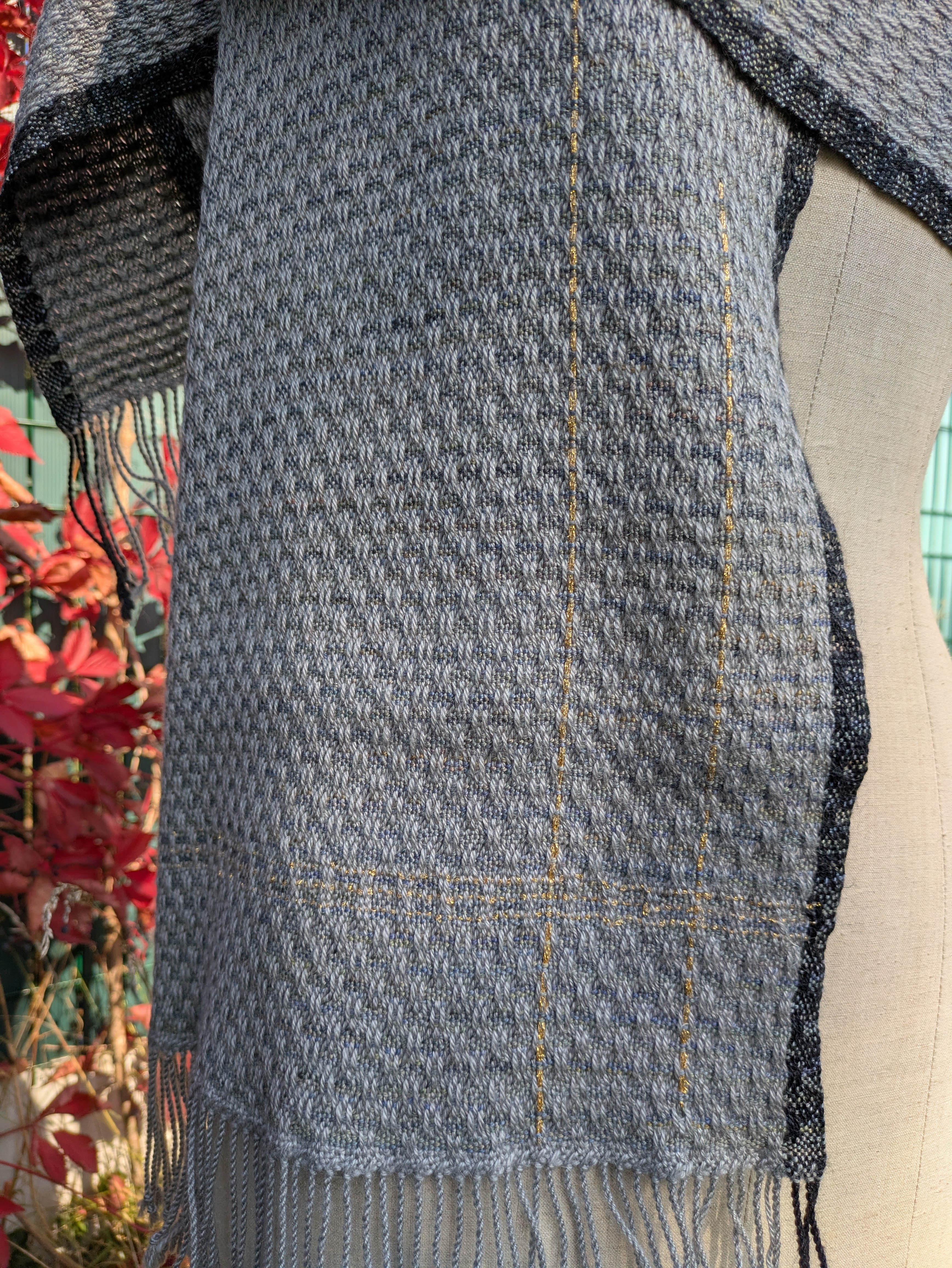 Matin givré - Echarpe Merinos et soie 