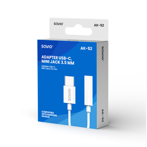 ADAPTADOR USB(C) - MINI JACK 3.5 MM SAVIO AK-52