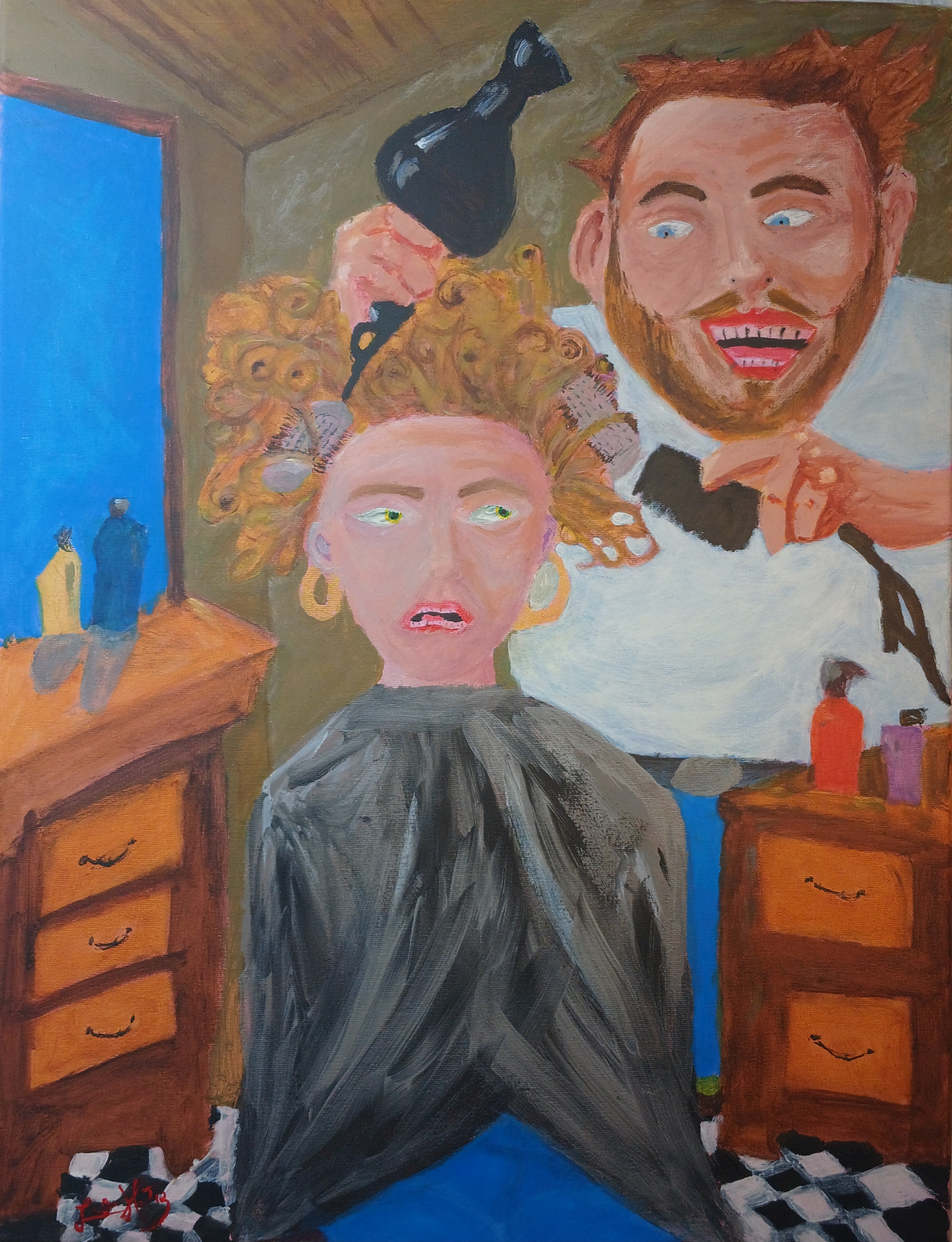 Pintura original de peluquería