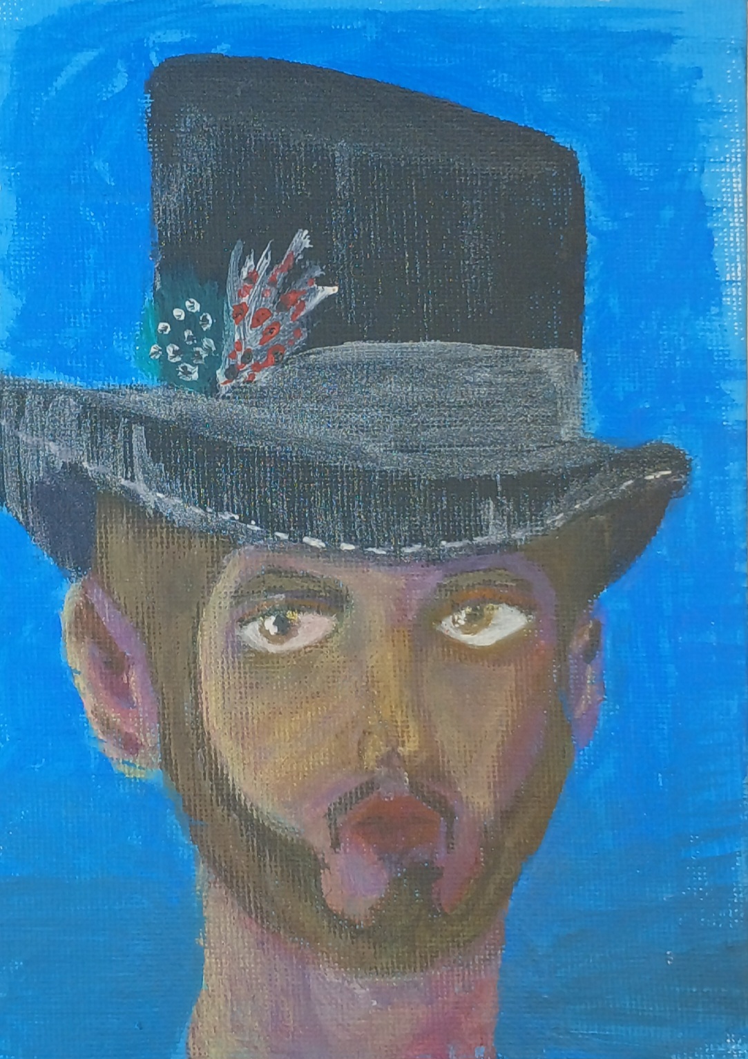 Retrato original de un hombre con sombrero de copa