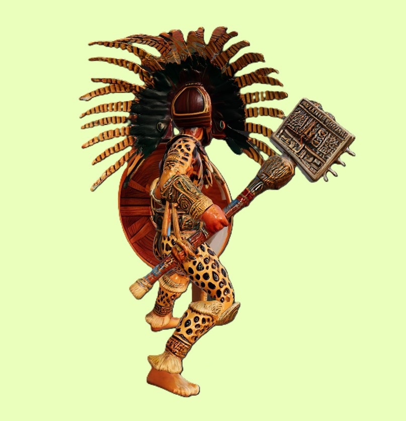 Aztec Jaguar Warrior Statue