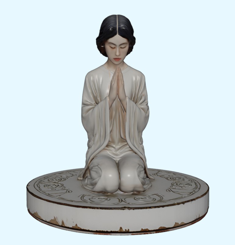 Kneeling Woman in Prayer Figurine