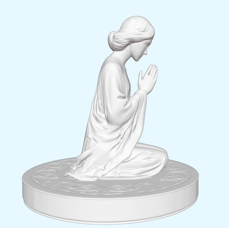 Kneeling Woman in Prayer Figurine
